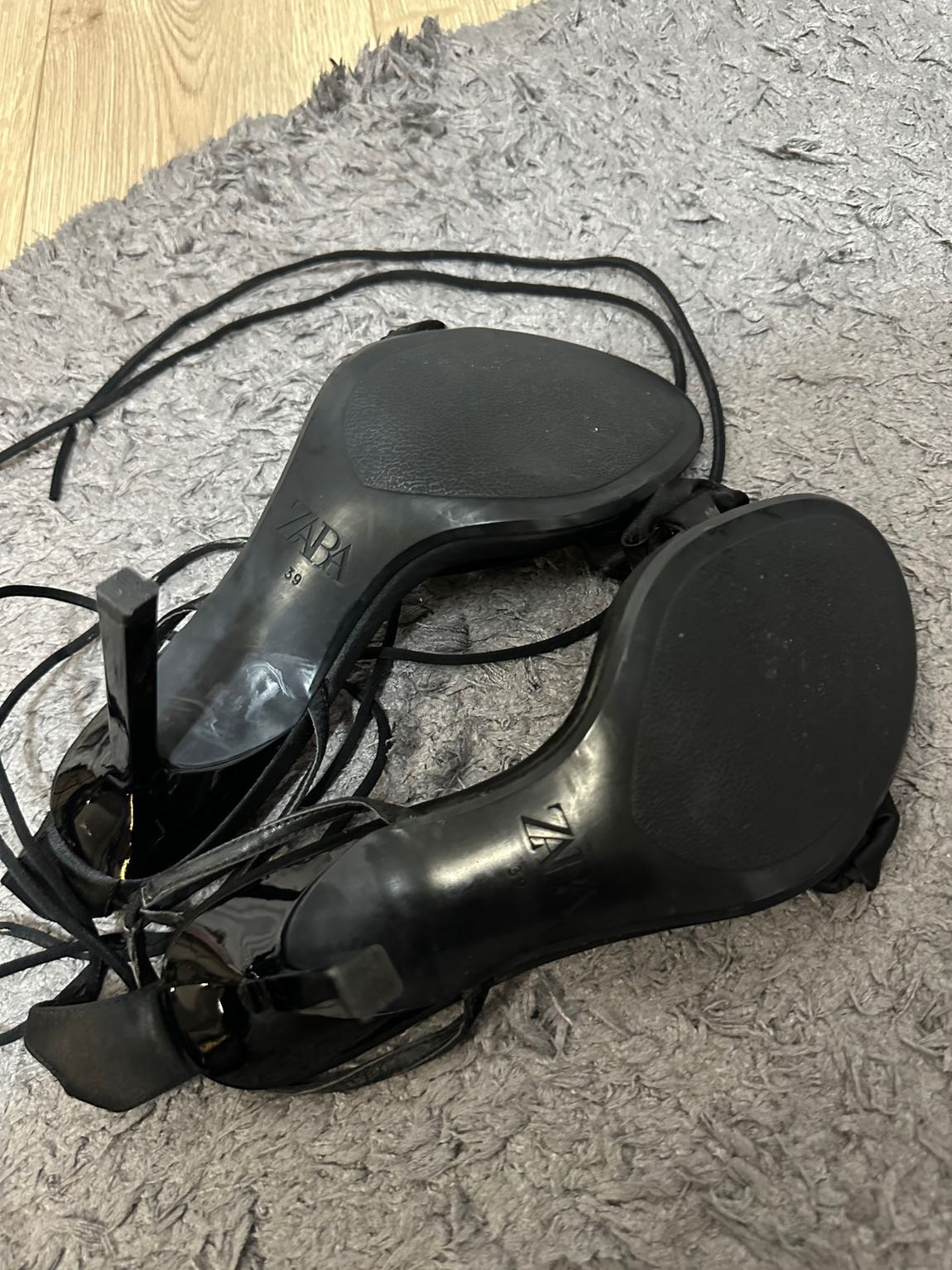 ZARA-Saten Bilekten Bağlama Stiletto 🖤 — görsel 5/9