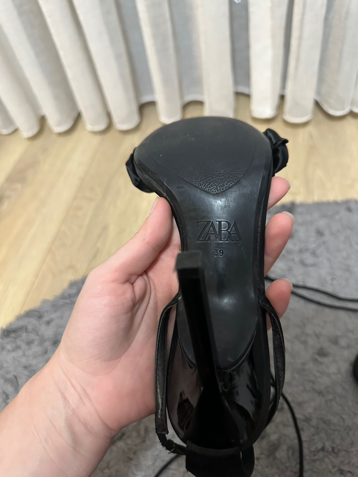 ZARA-Saten Bilekten Bağlama Stiletto 🖤 — görsel 4/9