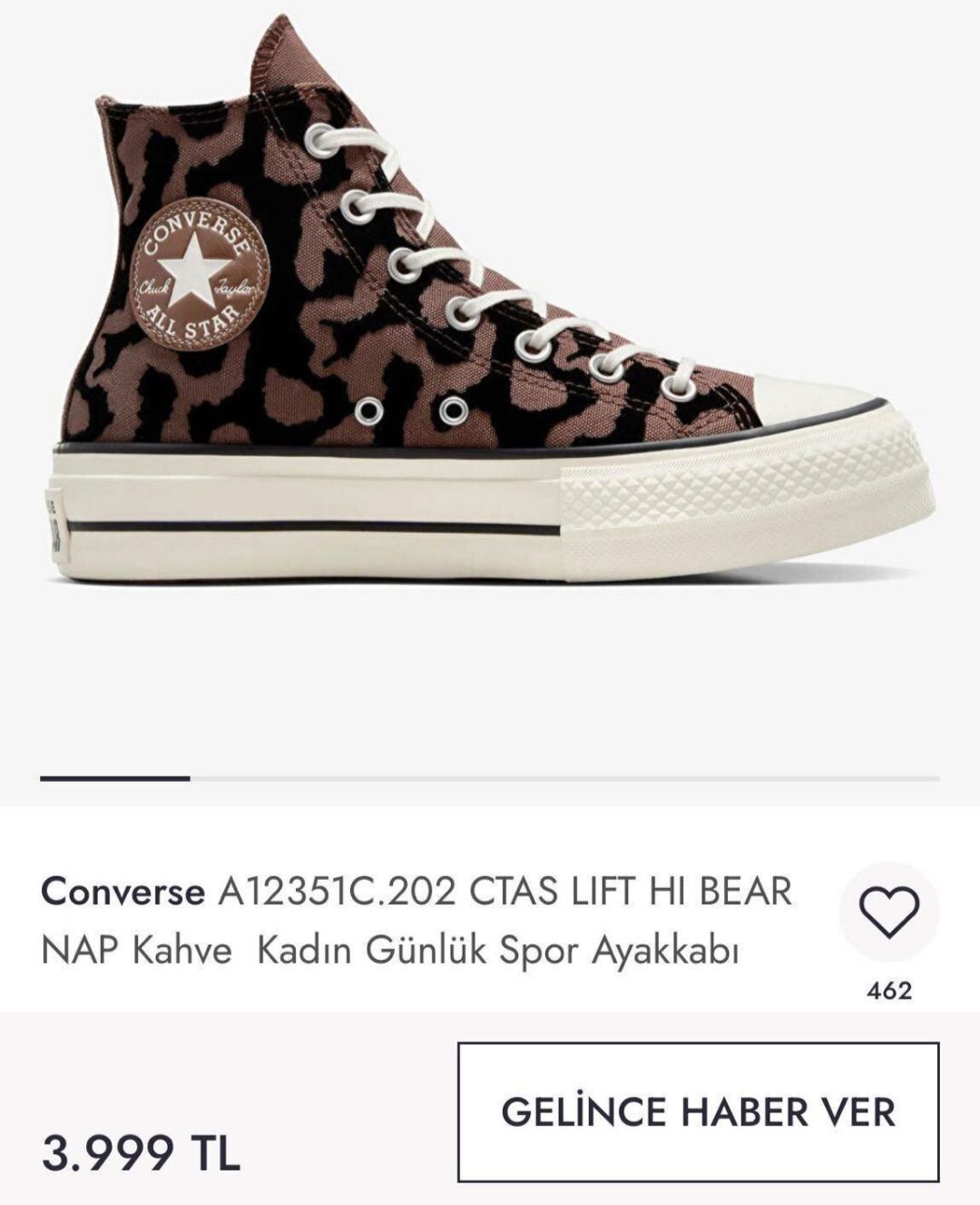 Converse Leopar Desenli Spor Ayakkabı — görsel 4/6