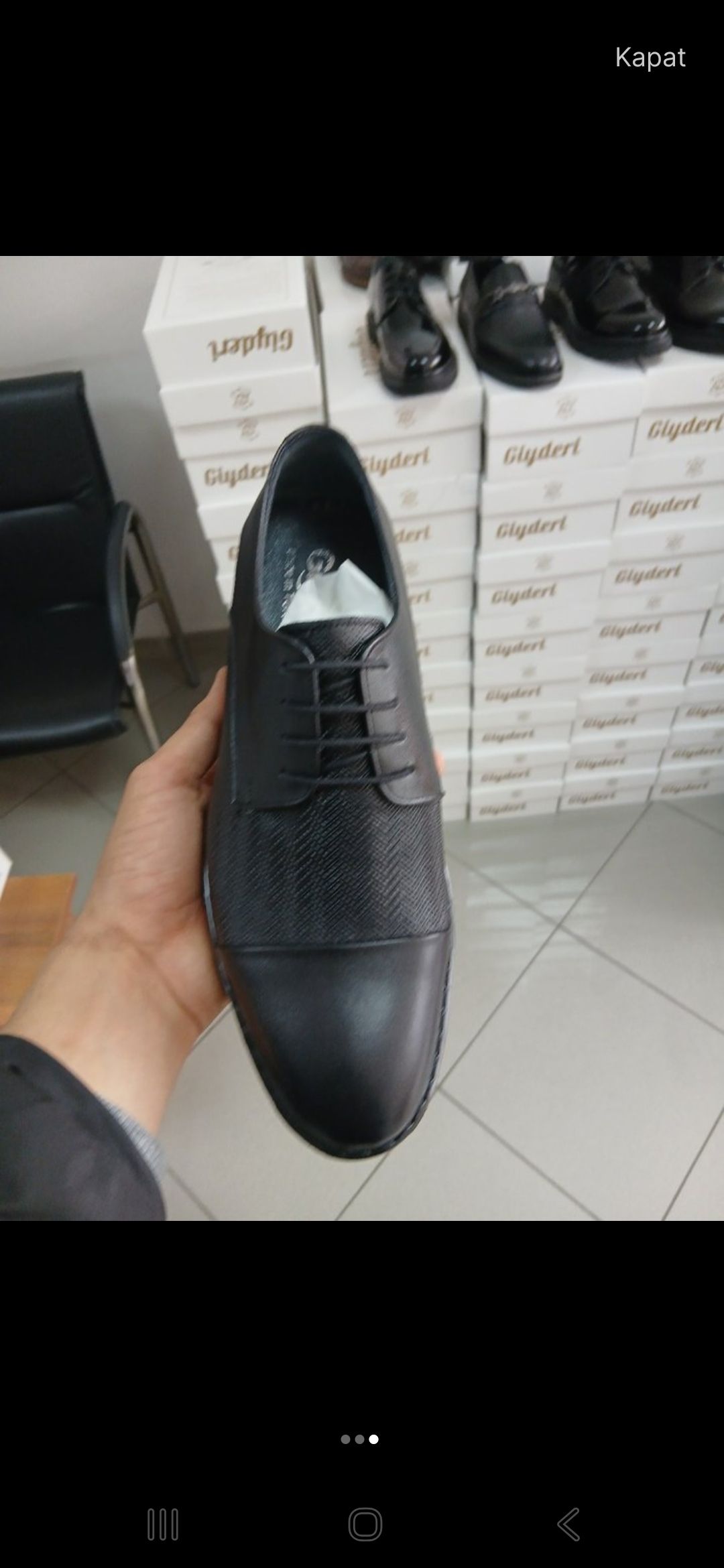 Siyah Klasik Haki Deri Erkek Ayakkabısı — görsel 3/3
