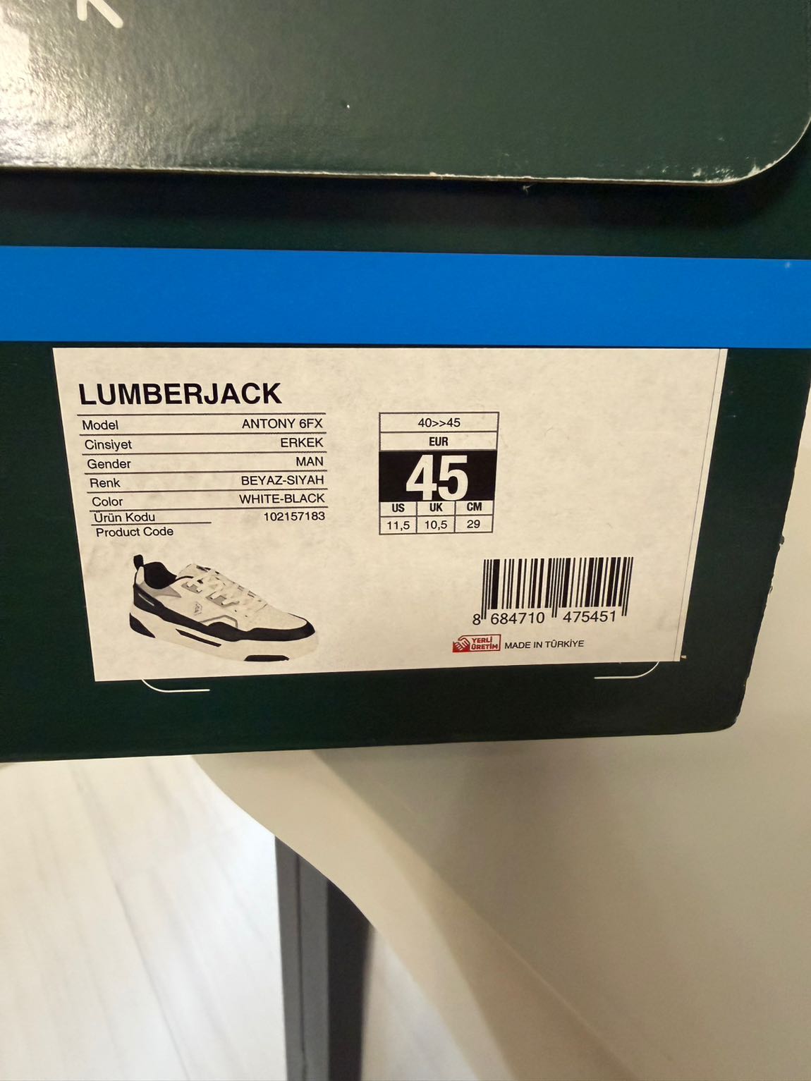 Lumberjack Siyah Beyaz Sneaker — görsel 8/9