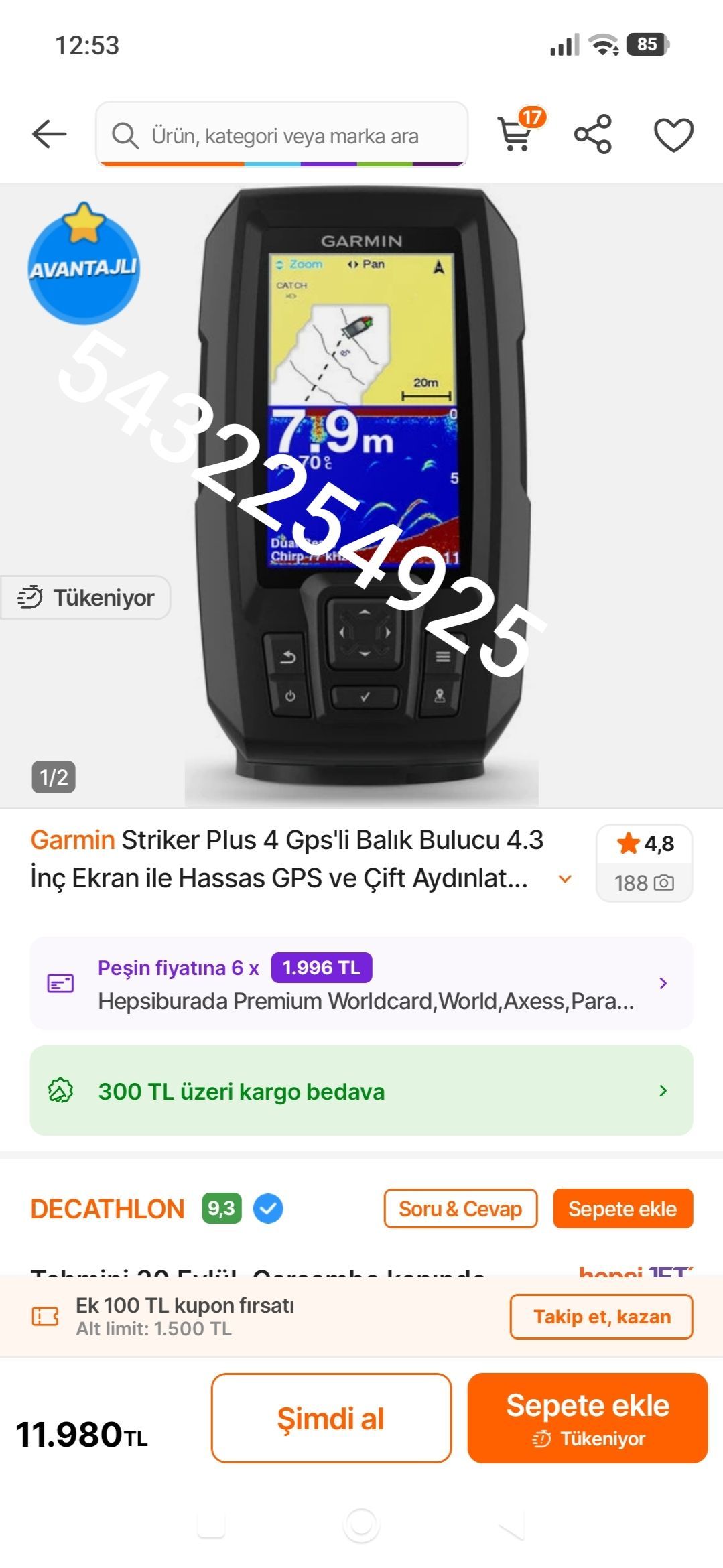 Garmin Striker Plus Balık Bulucu — görsel 3/3