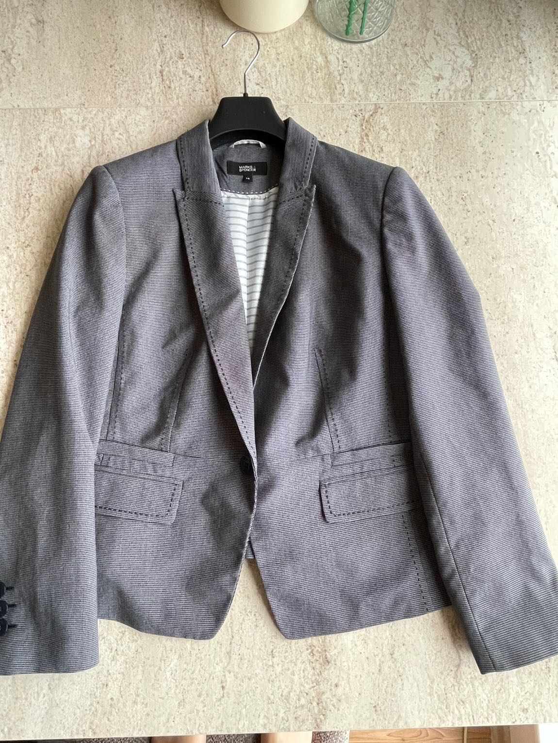 Marks & Spencer Lacivert Desenli Blazer — görsel 4/5