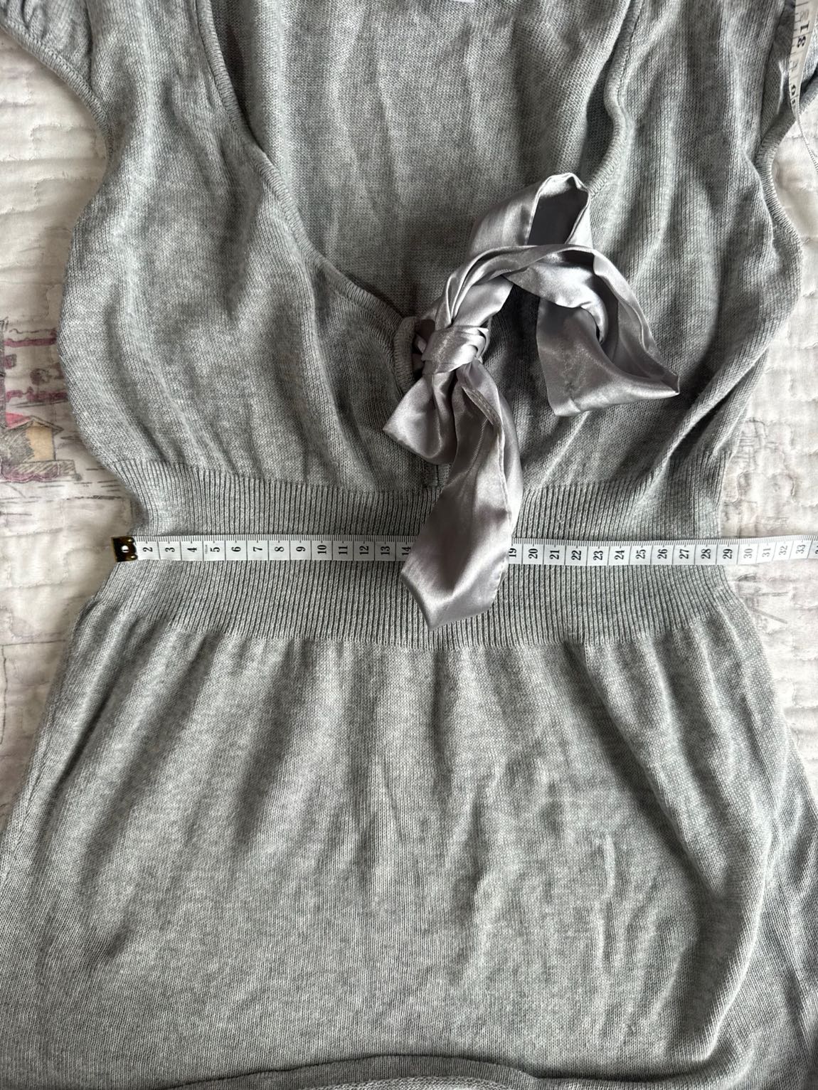AÇIKLAMA!!Gri y2k fiyonklu Babydoll Bluz — görsel 3/6