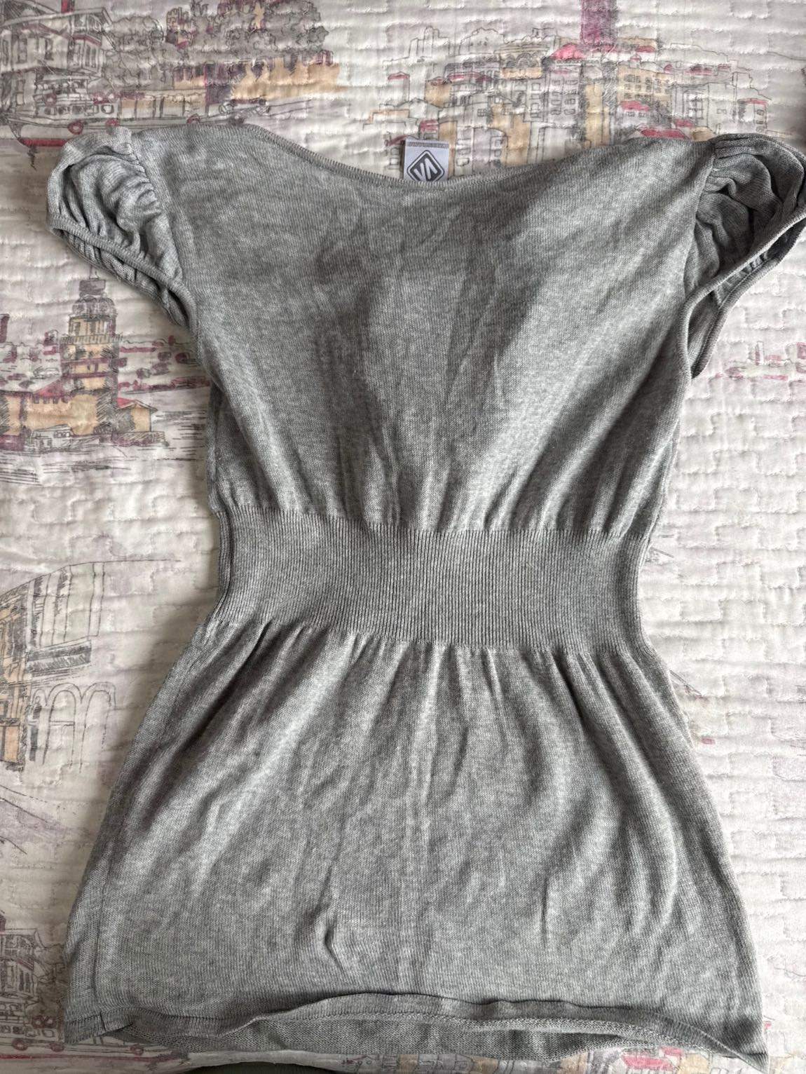AÇIKLAMA!!Gri y2k fiyonklu Babydoll Bluz — görsel 5/6