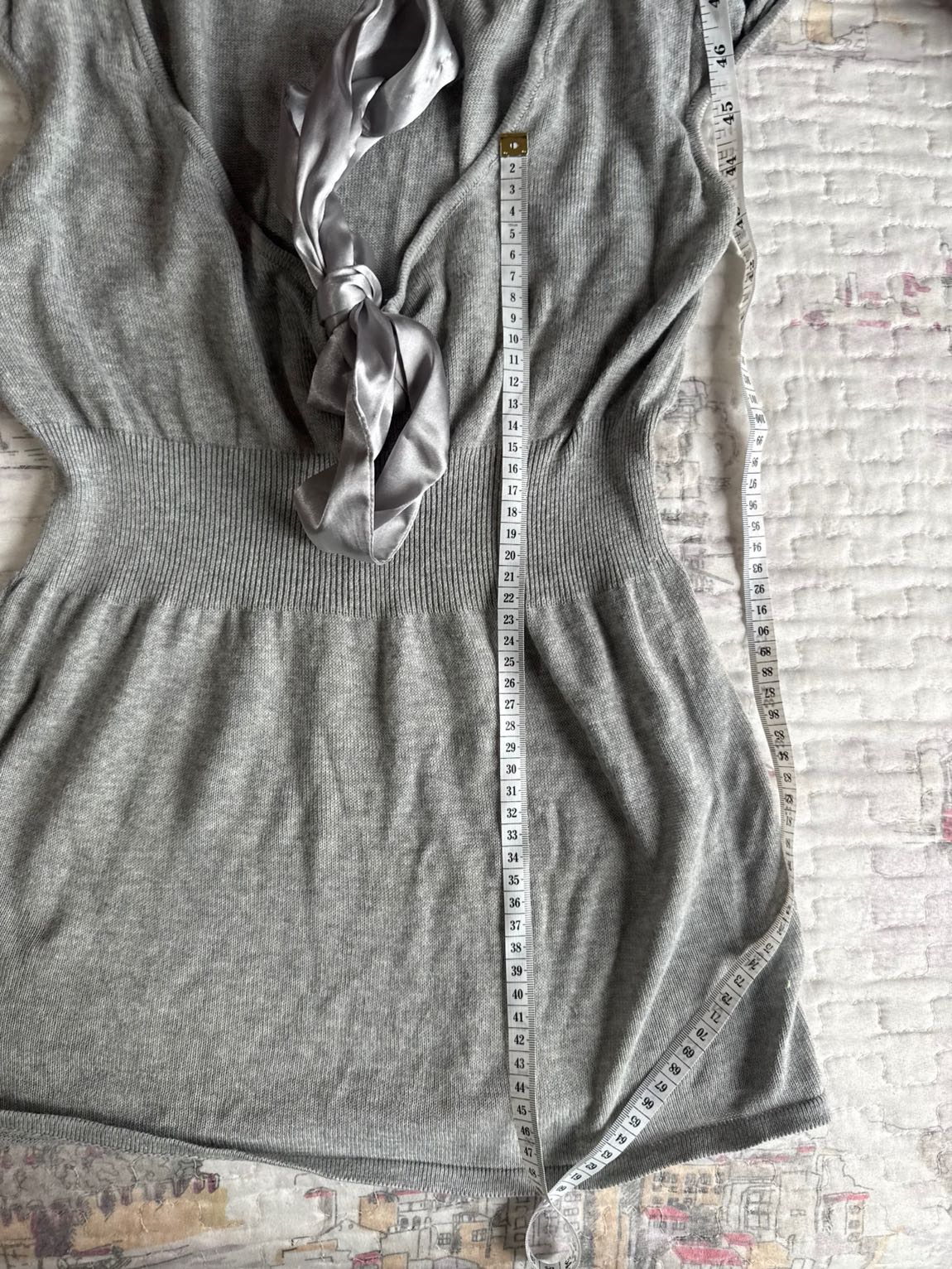 AÇIKLAMA!!Gri y2k fiyonklu Babydoll Bluz — görsel 4/6