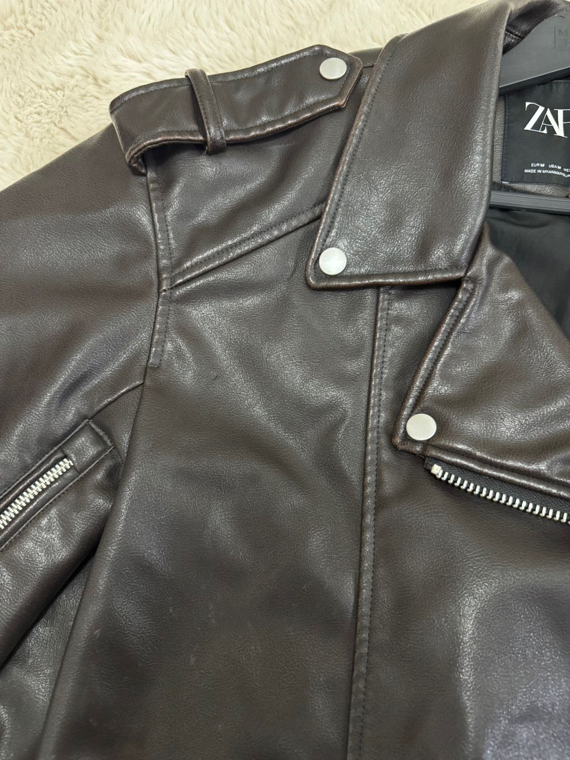 Zara Suni Deri Ceket — görsel 10/10