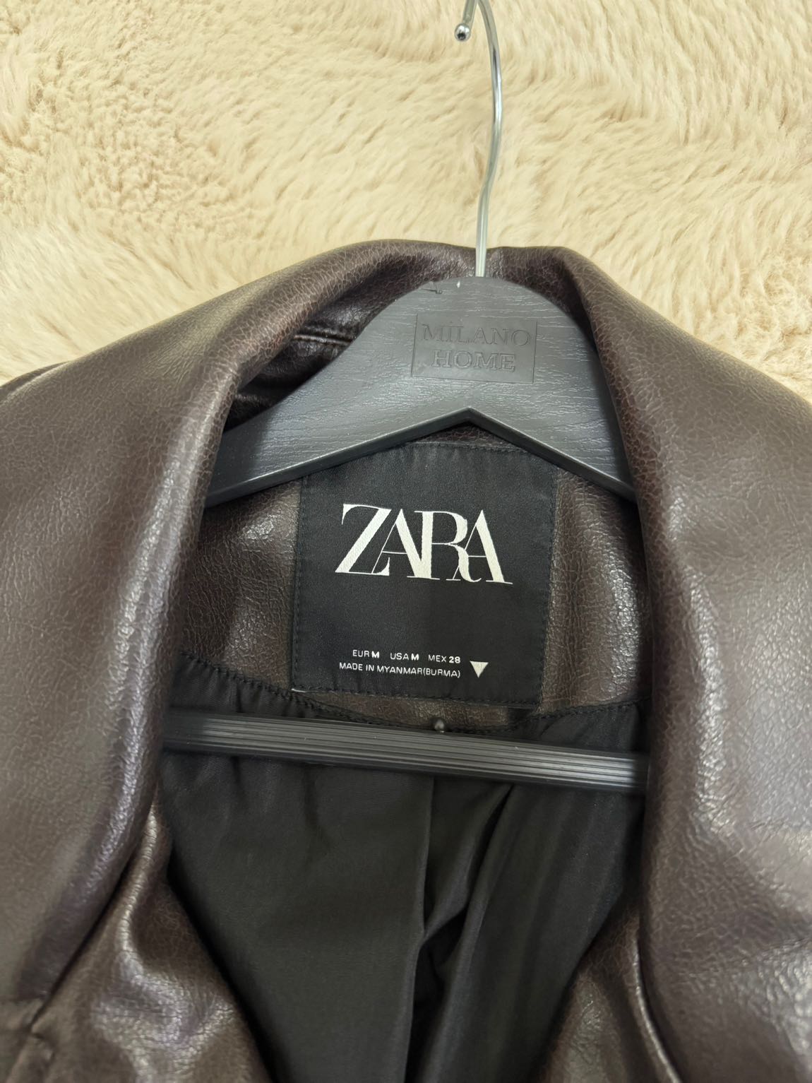 Zara Suni Deri Ceket — görsel 9/10