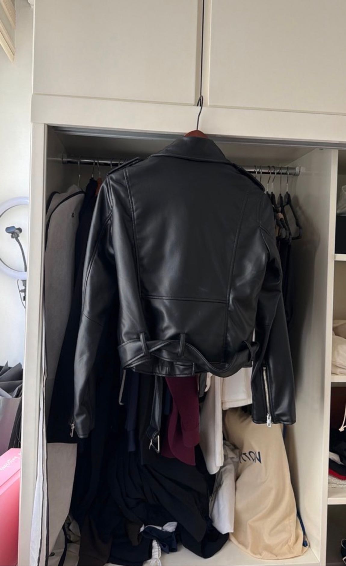 Zara Siyah Deri Biker Ceket — görsel 10/10
