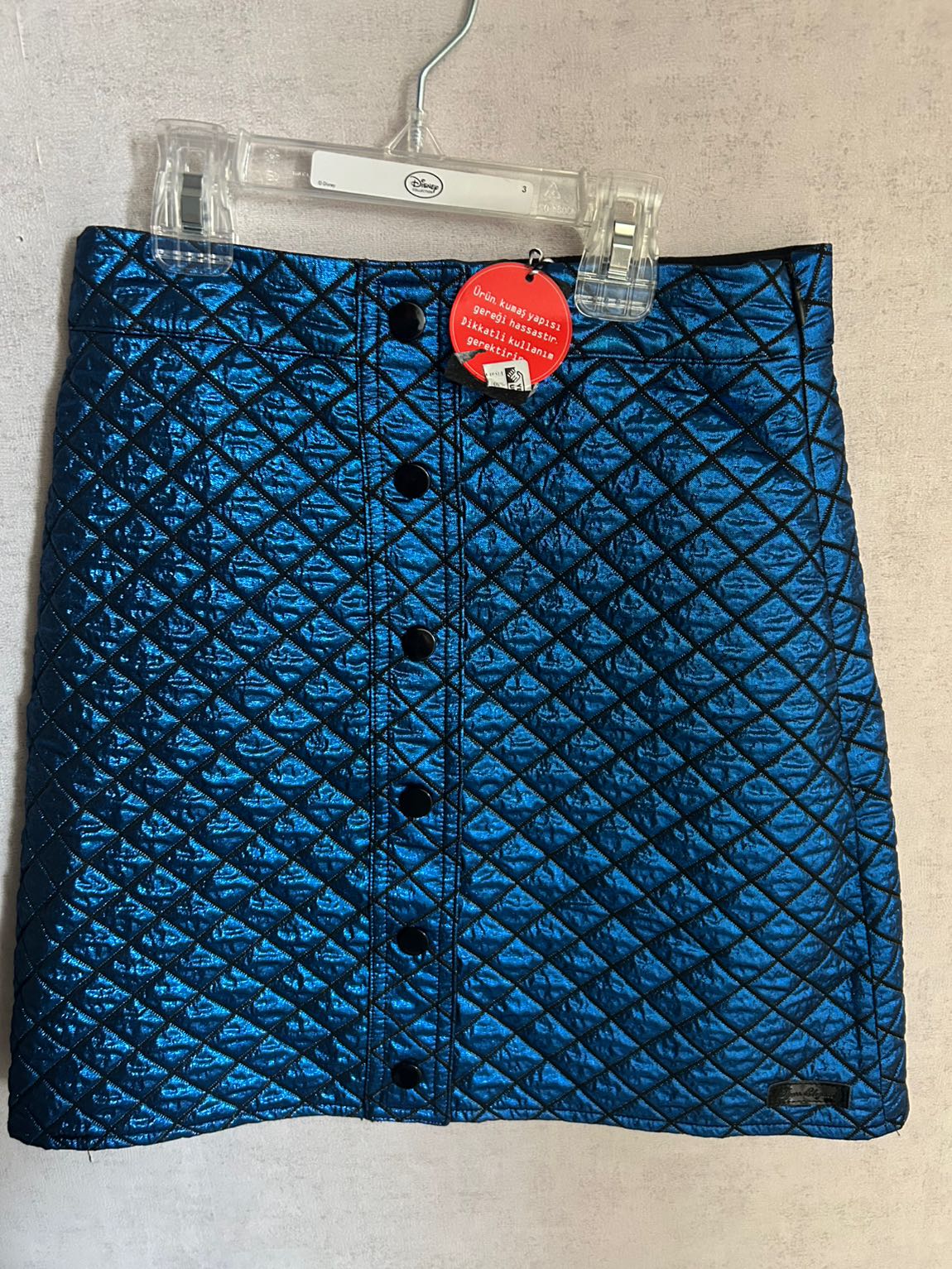 Mavi Düğmeli Mini Etek — görsel 2/2
