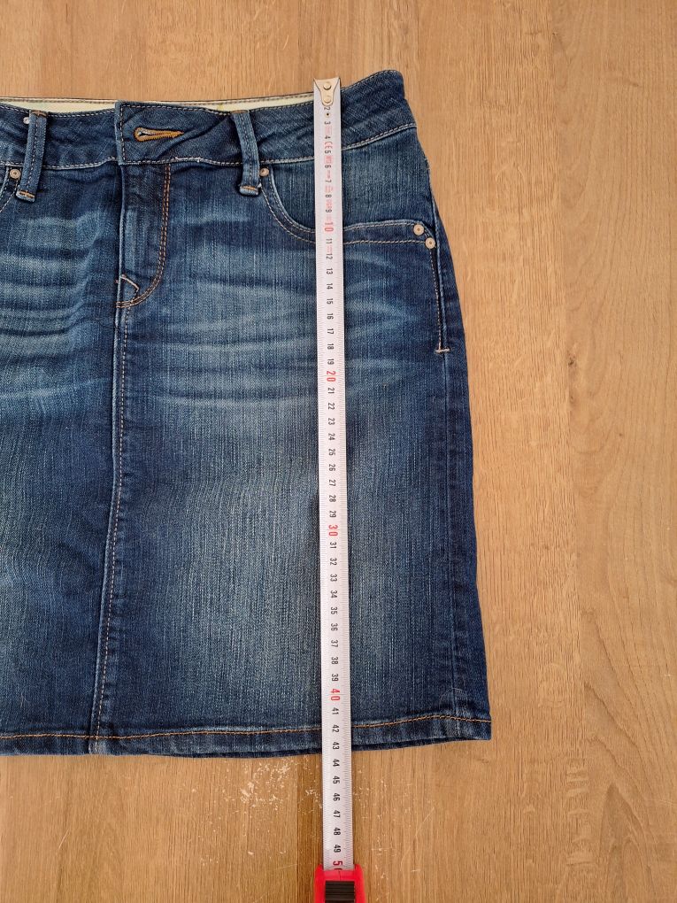 Y2K Mavi Jeans Mini Kot Etek S — görsel 12/13