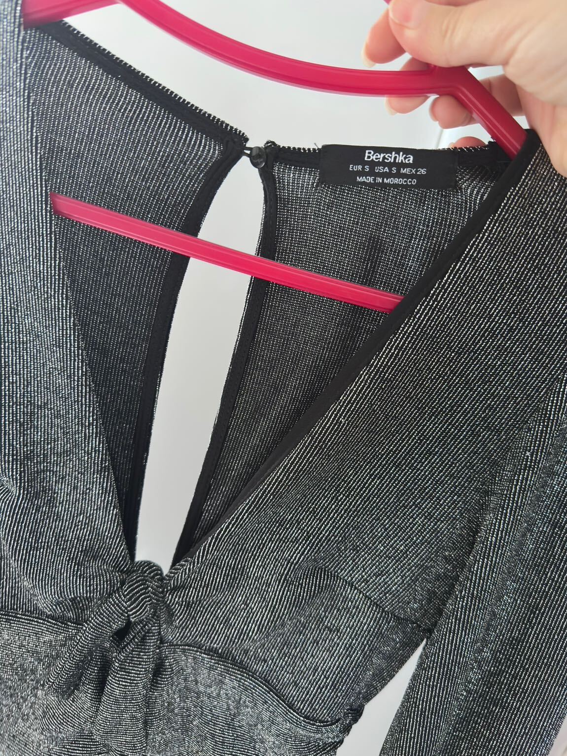 Bershka Gümüş Simli Mini Tulum — görsel 3/3
