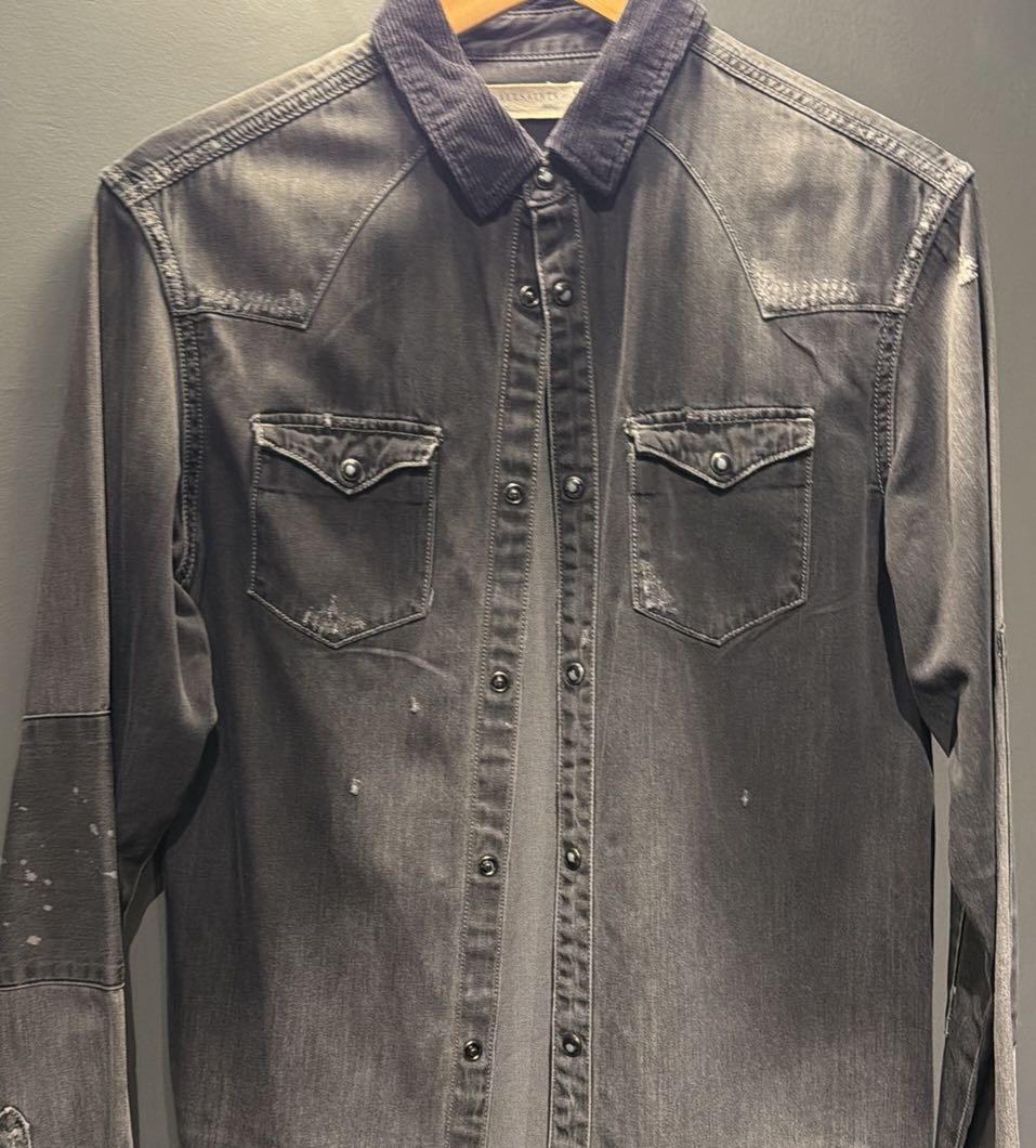 Allsaints Gri Denim Gömlek — görsel 4/4