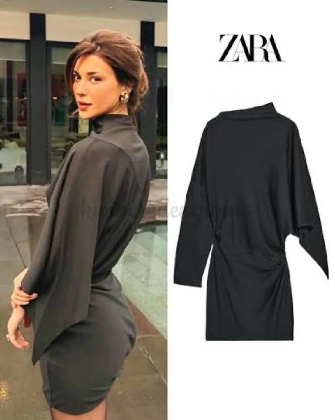 Zara Asimetrik Kısa Elbise — görsel 3/7