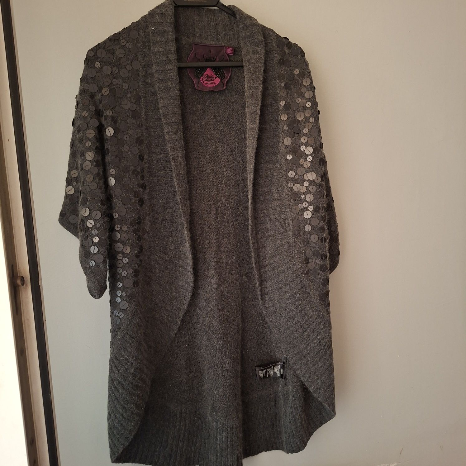 Pull&Bear Payetli Gri Hırka — görsel 7/9