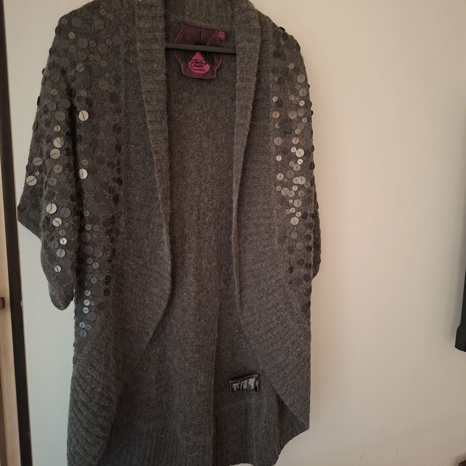 Pull&Bear Payetli Gri Hırka — görsel 6/9