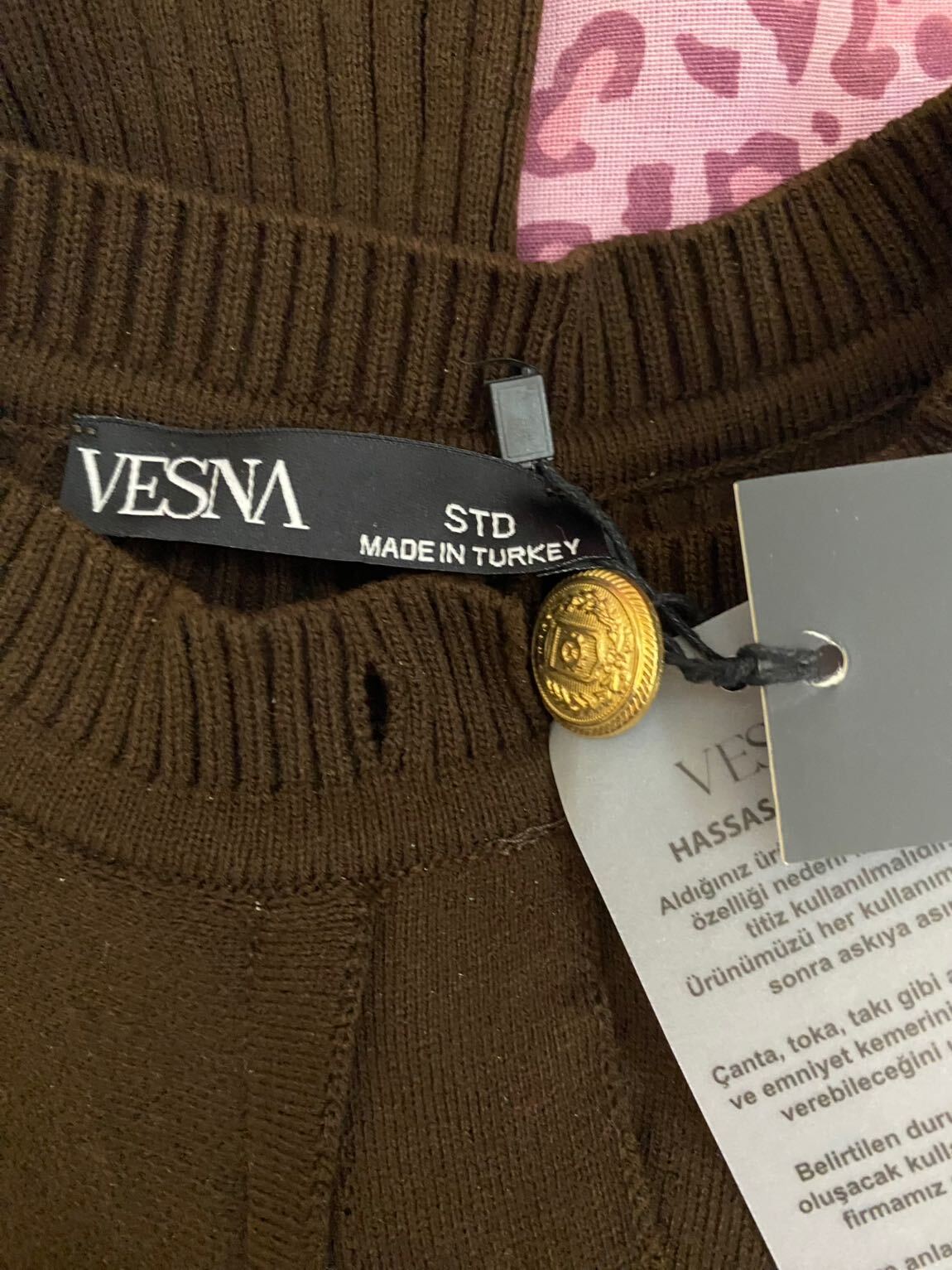 Vesna Pelerinli Kahverengi Triko Hırka — görsel 7/8