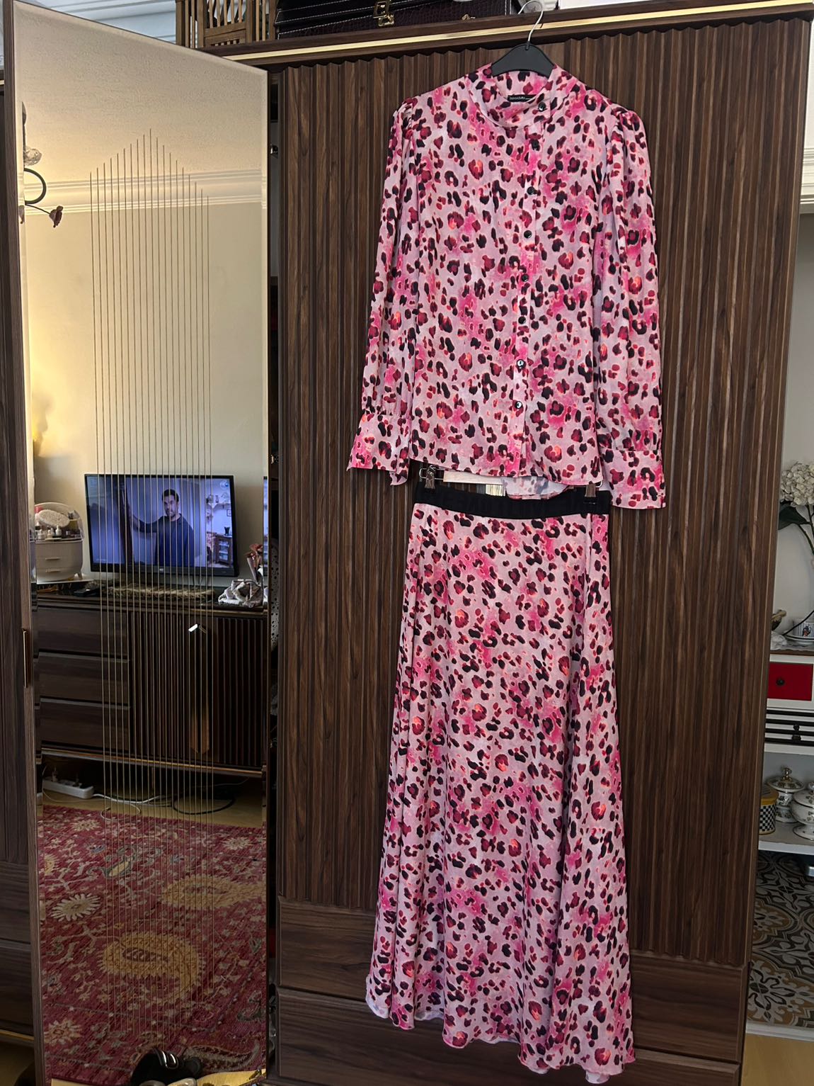 Zara Pembe Desenli Uzun İkili Takım — görsel 2/5