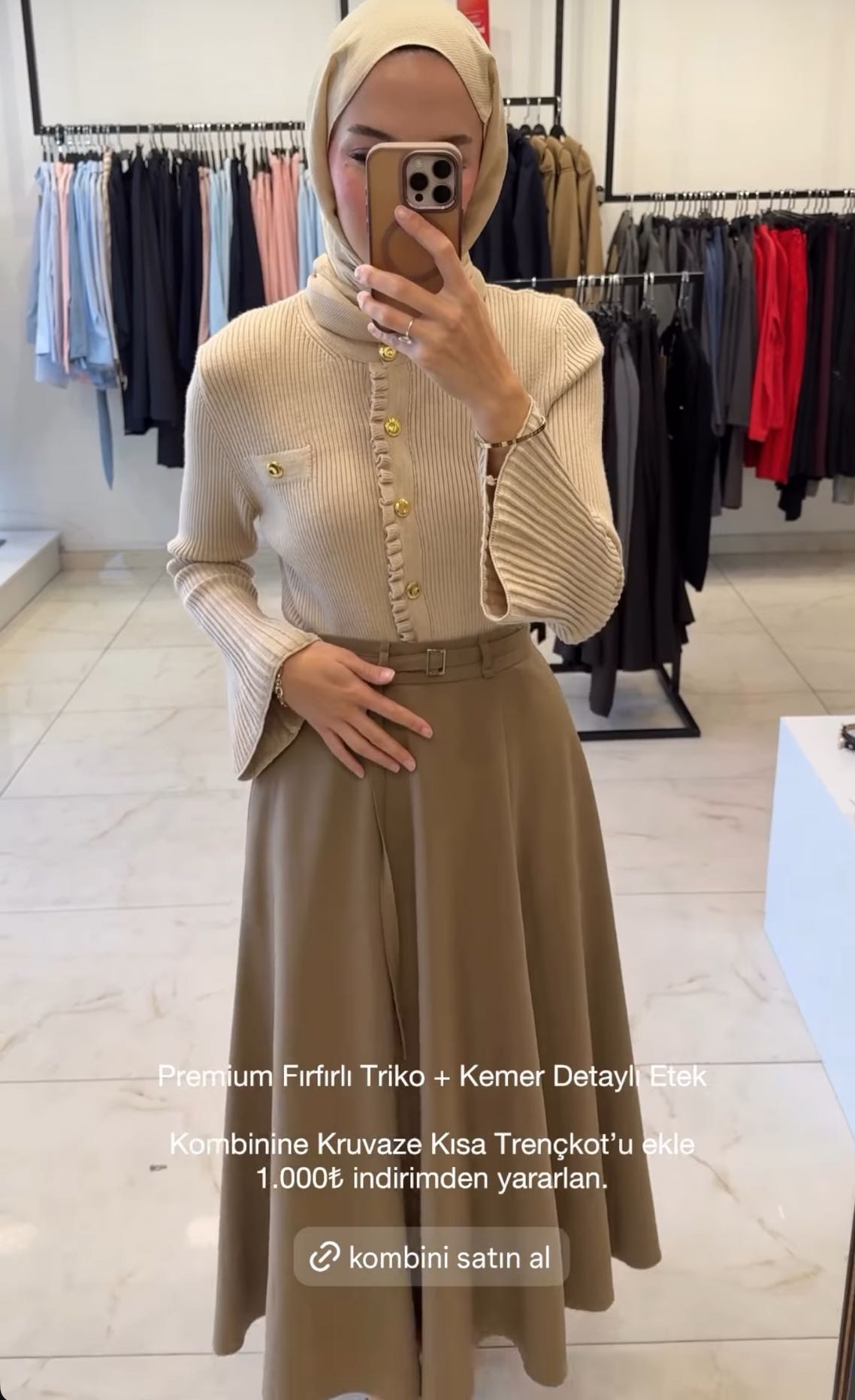 Vesna desing fırfırlı triko kemer etek — görsel 4/7