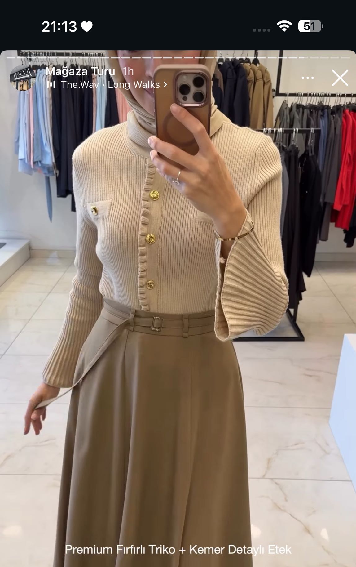 Vesna desing fırfırlı triko kemer etek — görsel 2/7