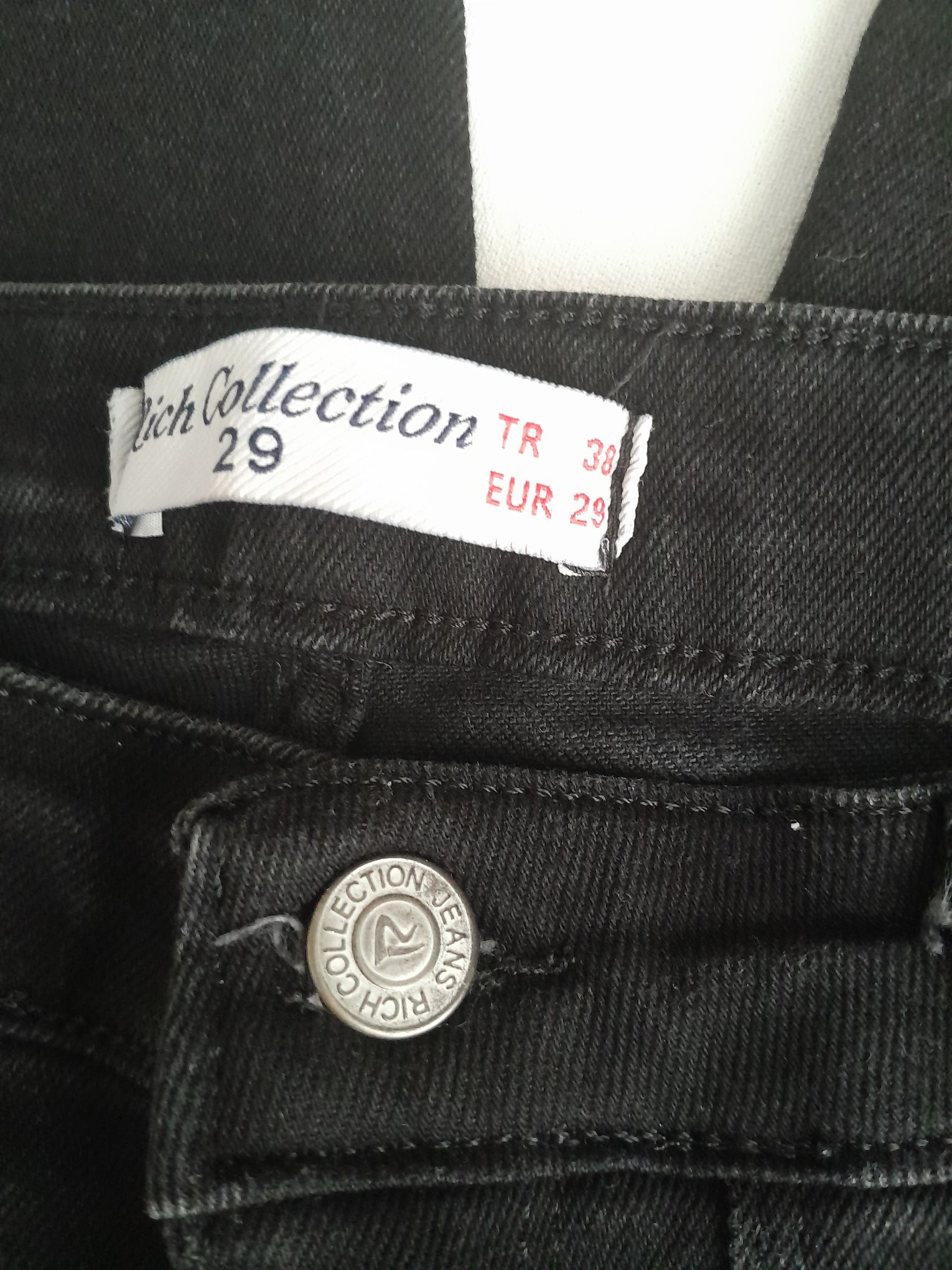 Yüksek Bel Siyah Kargo Likralı Jean Pant — görsel 7/8