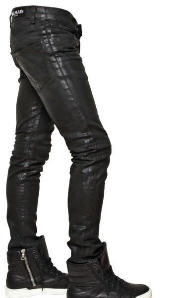 balmain biker waxed rick owens dior hedi — görsel 3/8