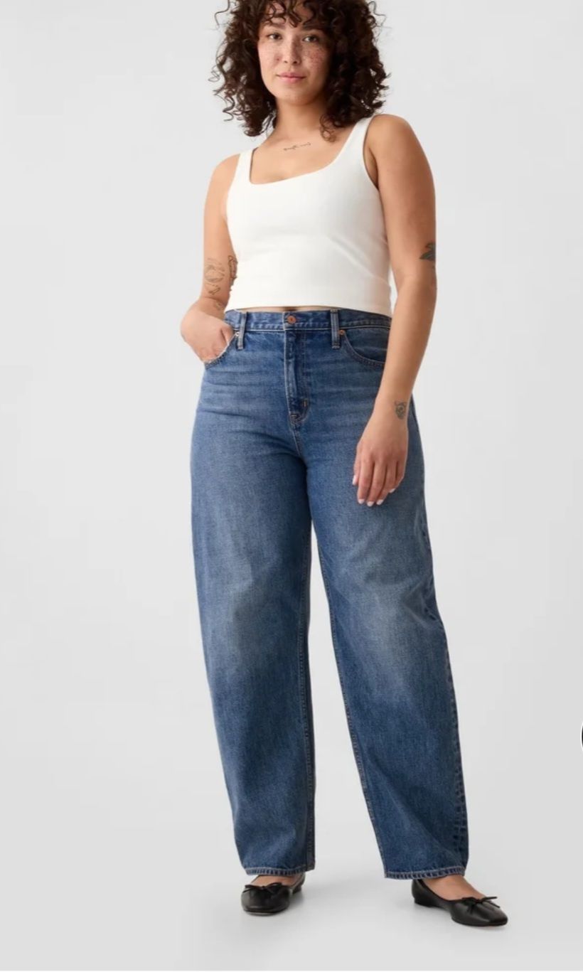 Gap Barrel High Rise Kot Pantolon — görsel 5/8