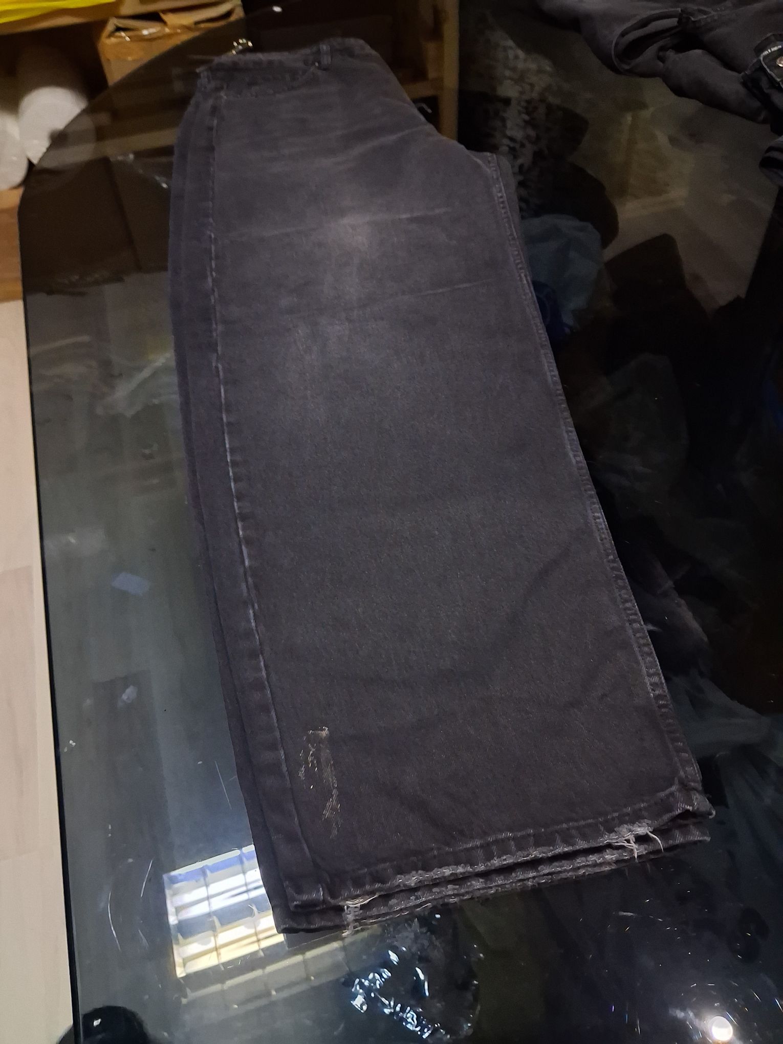 Erkek Siyah Geniş Kesim Jean Pantolon — görsel 2/13