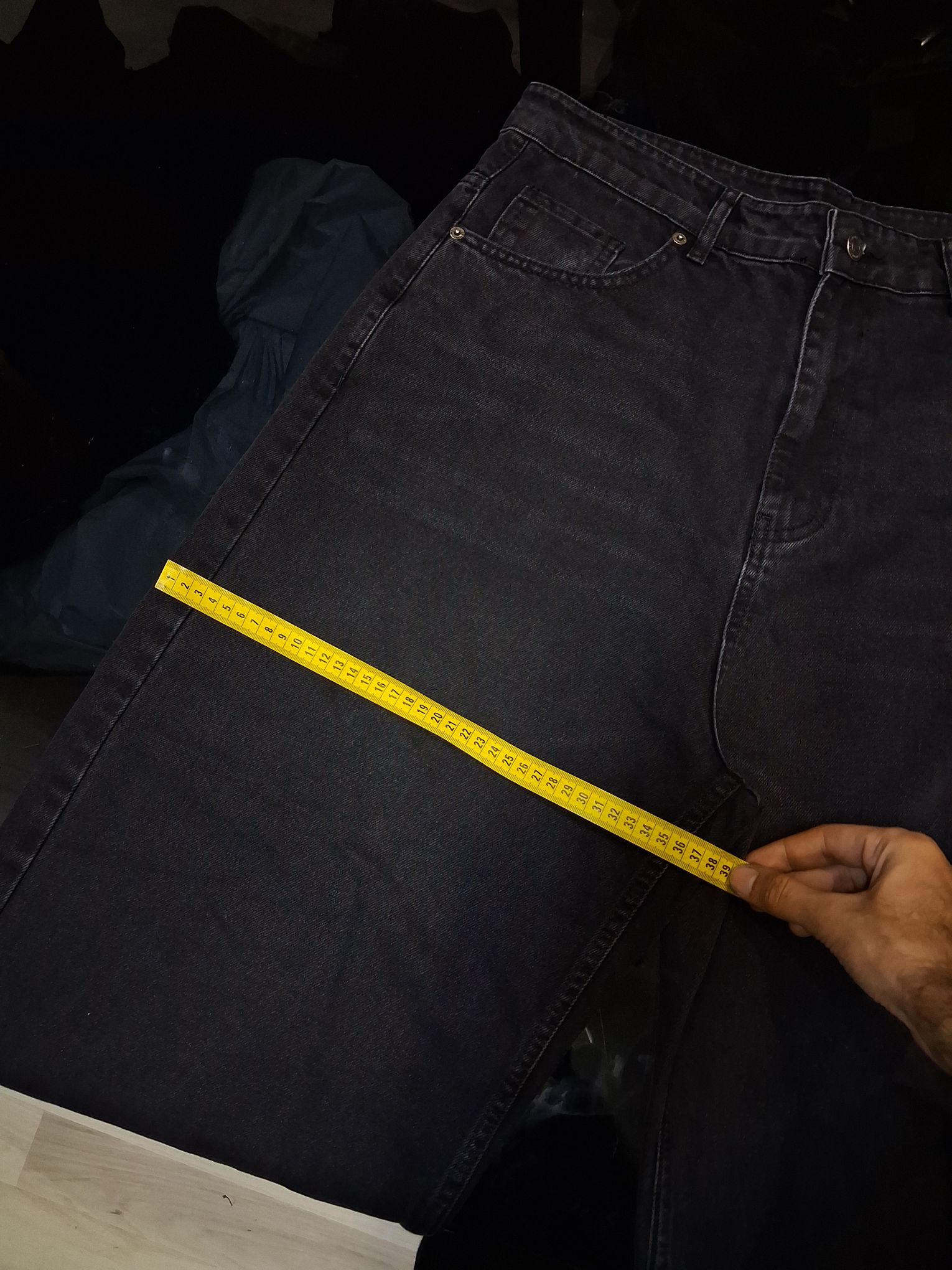 Erkek Siyah Geniş Kesim Jean Pantolon — görsel 6/13
