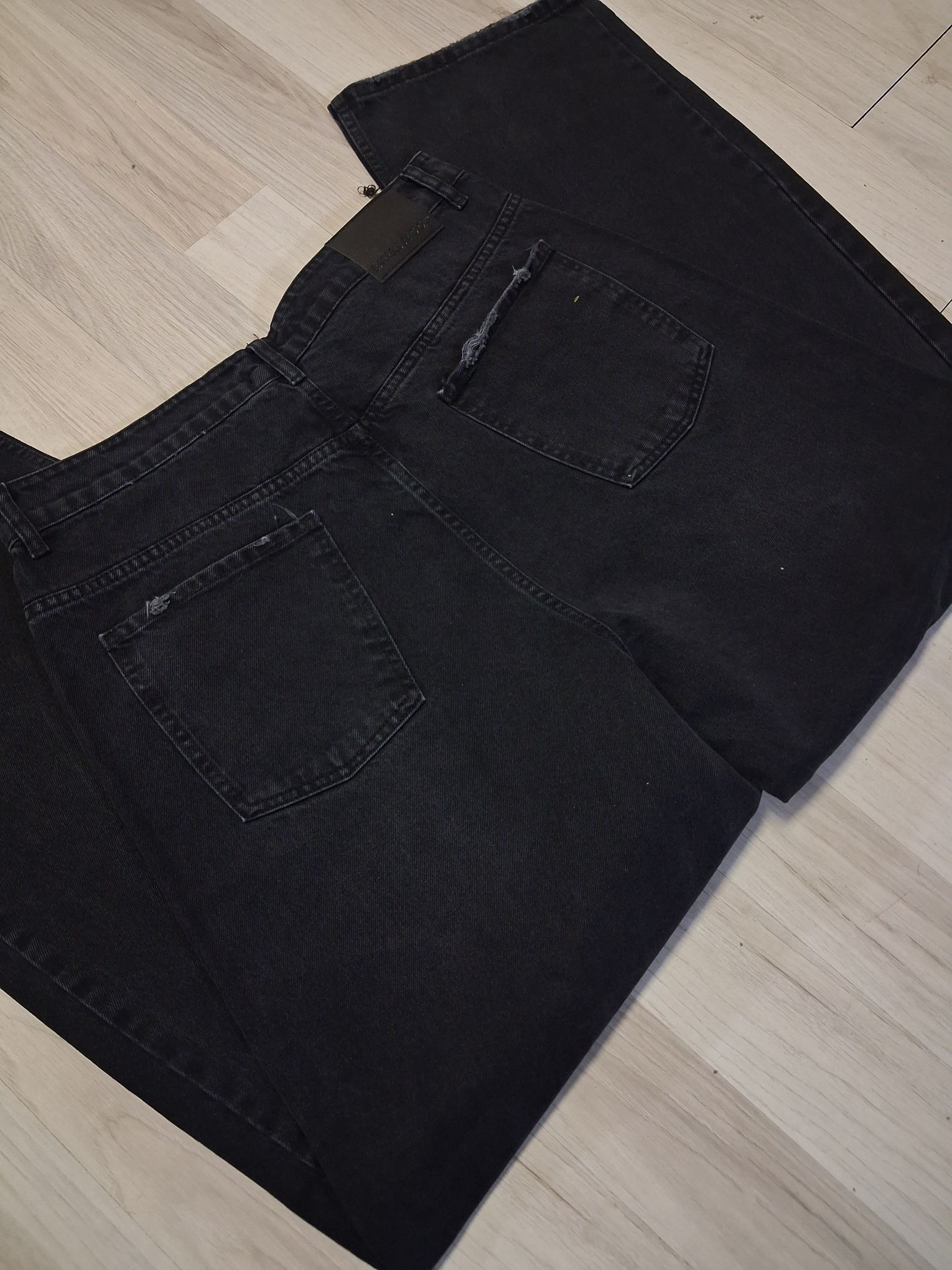 Erkek Siyah Geniş Kesim Jean Pantolon — görsel 13/13
