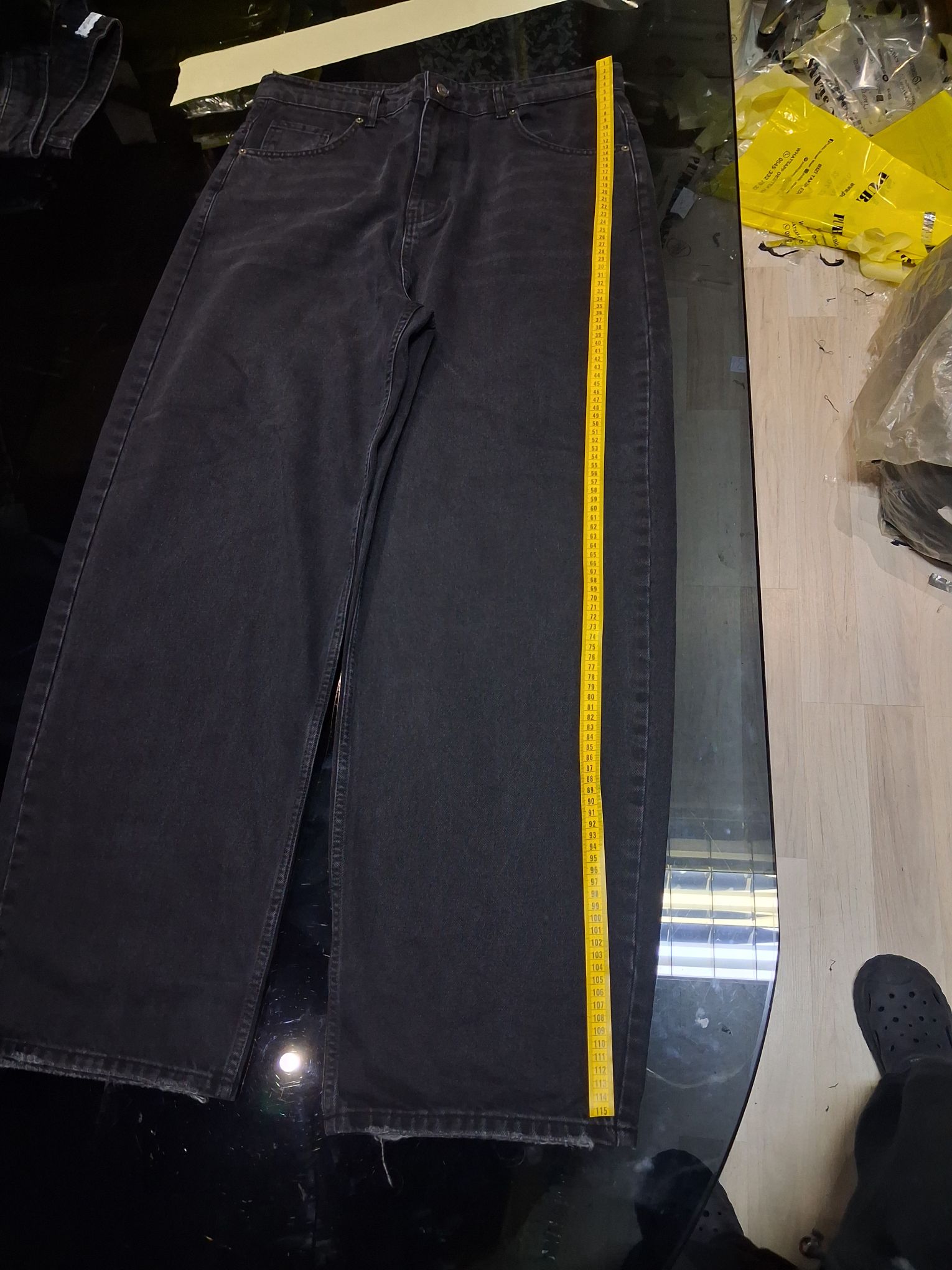 Erkek Siyah Geniş Kesim Jean Pantolon — görsel 4/13