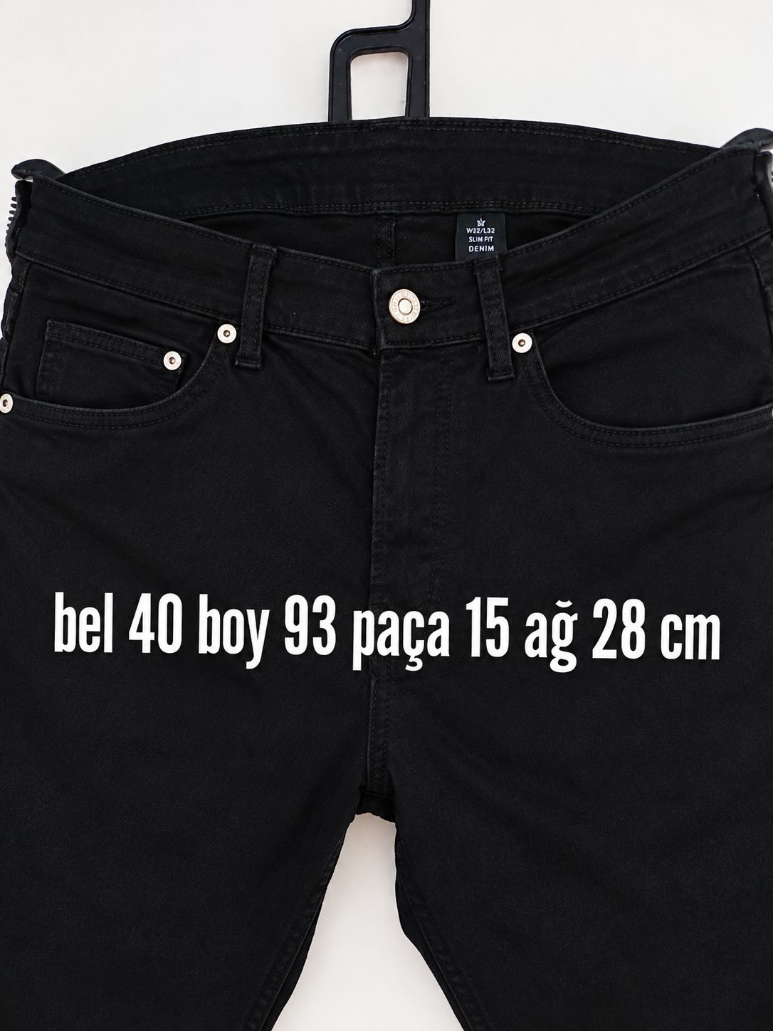 Siyah Erkek Jean Kot Pantolon W32 L 32 — görsel 4/4
