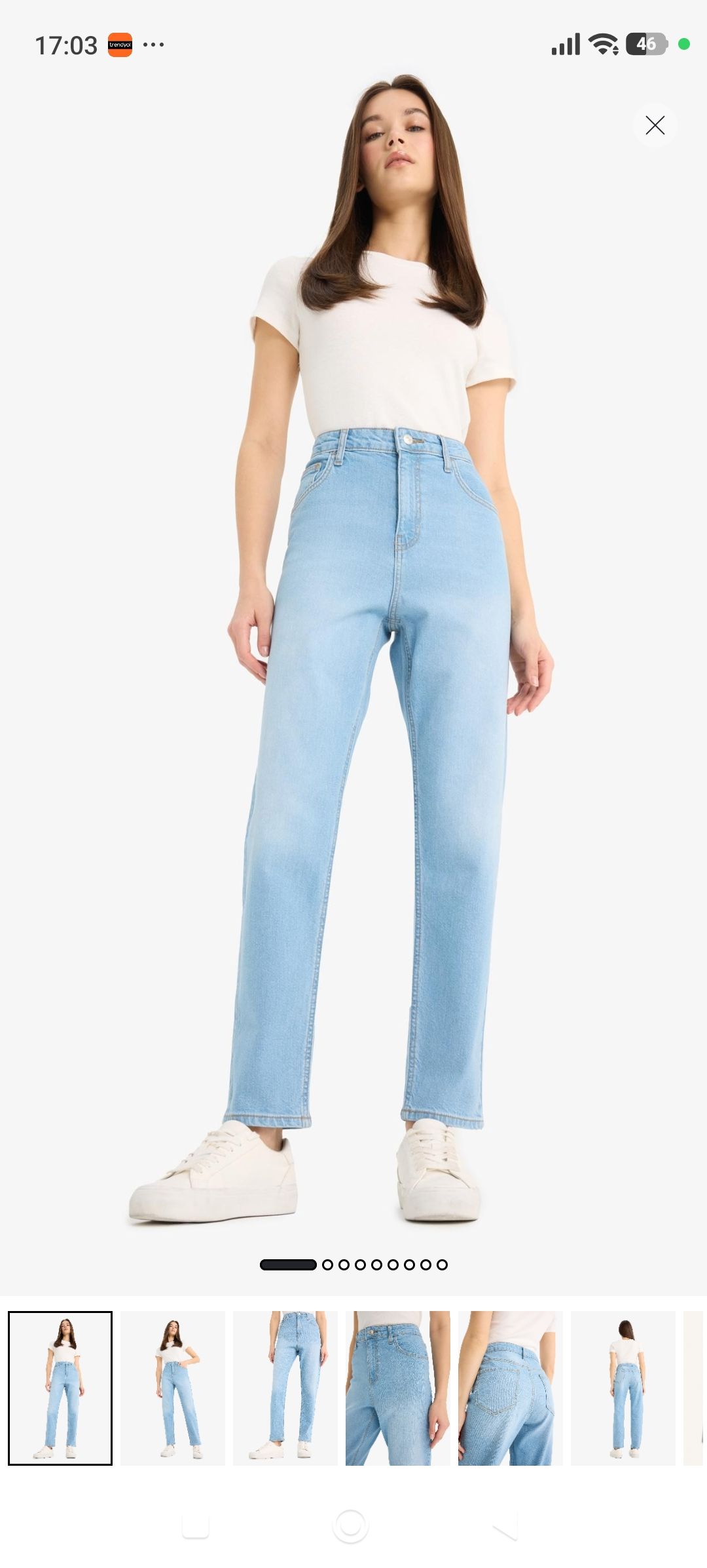 DeFacto Kadın Mavi mom jeans — görsel 5/8