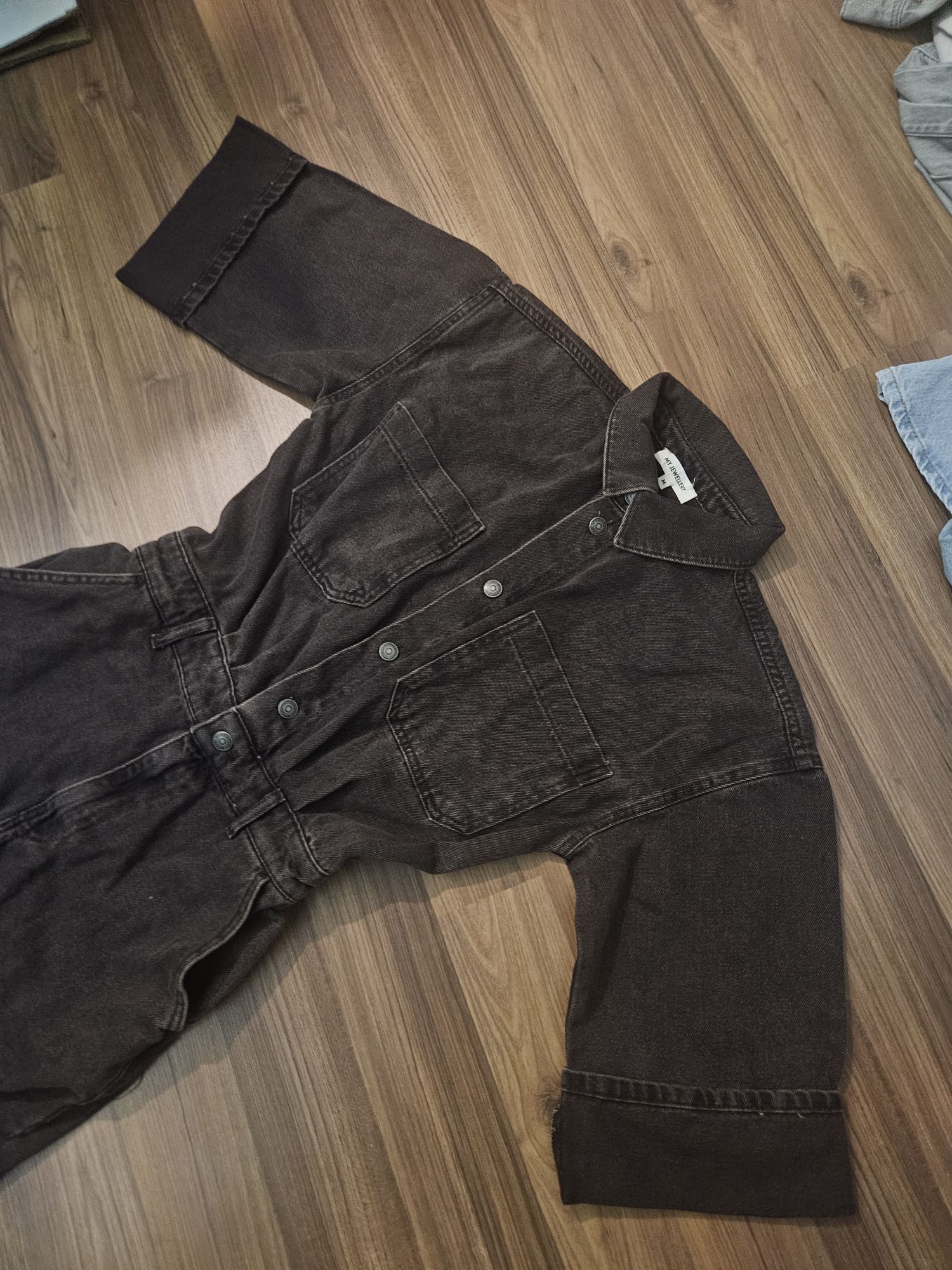 Denim kot uzun tulum pantolon — görsel 4/12