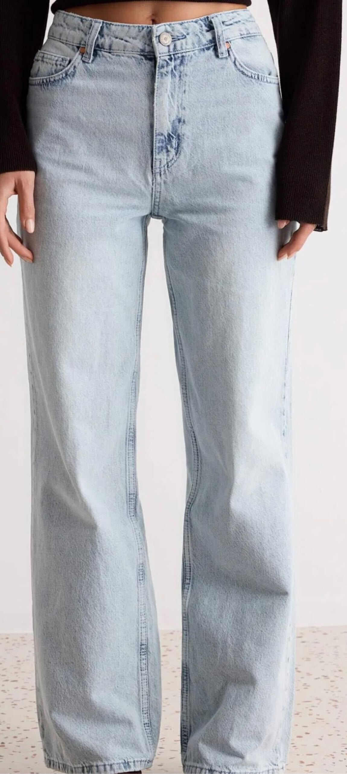 Açık Mavi Bol Paça Jean Pantolon — görsel 3/3