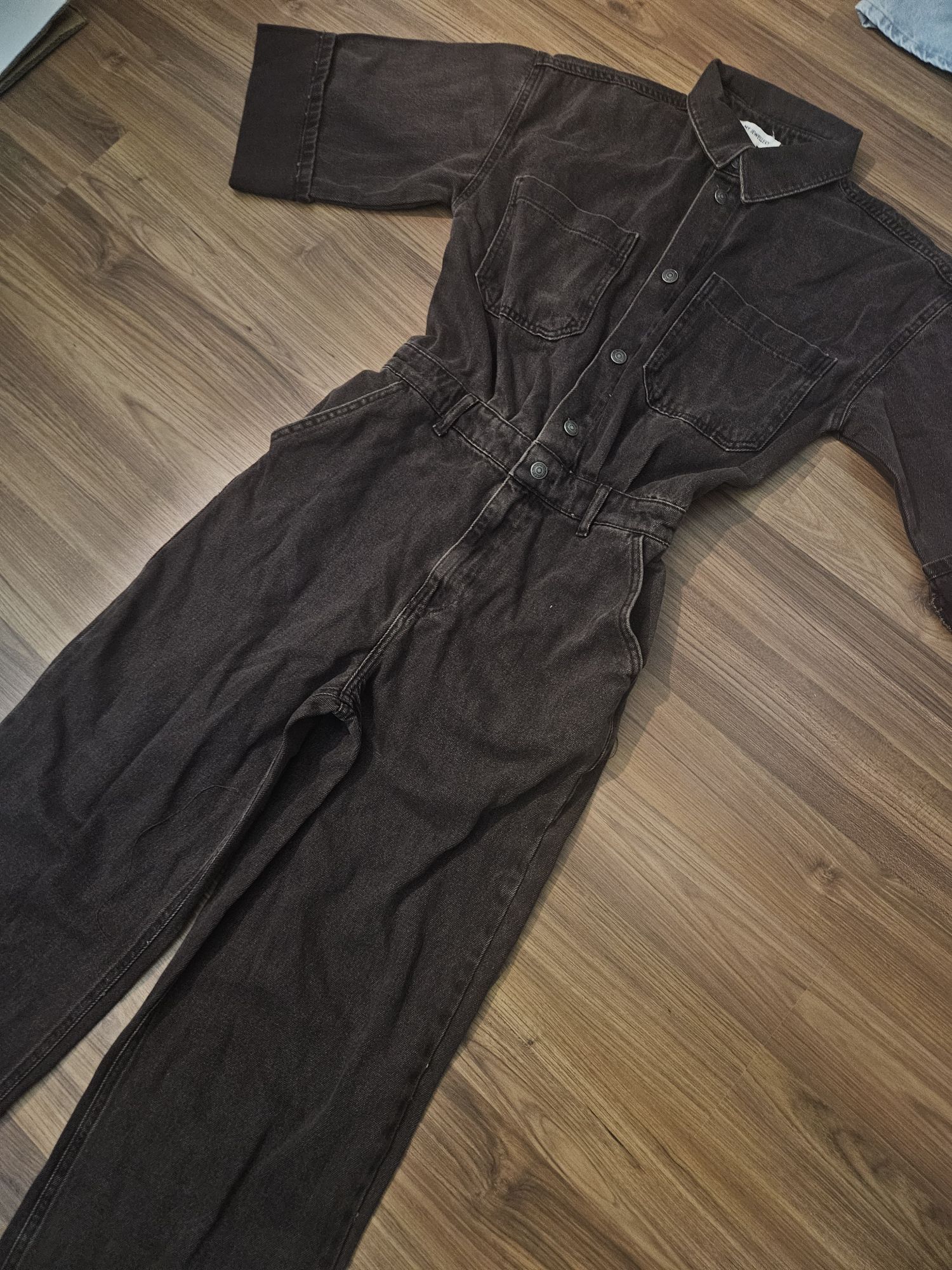 Denim kot uzun tulum pantolon — görsel 3/12