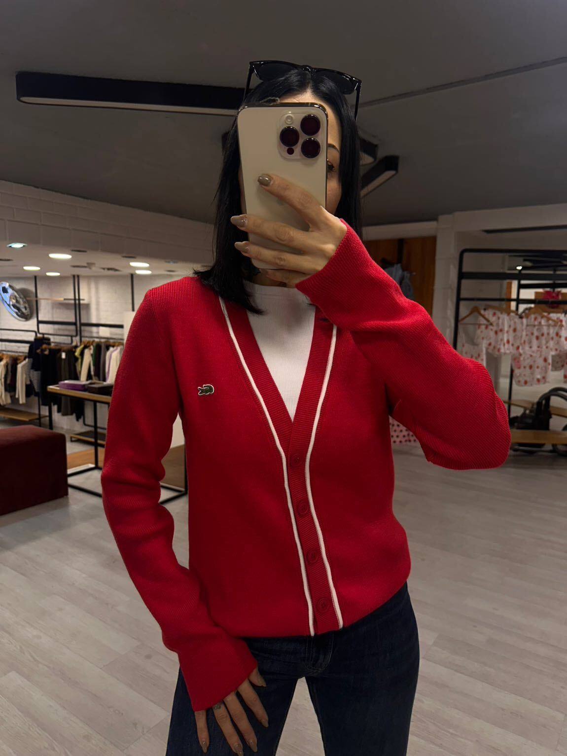 Lacoste kirmizi Triko Hırka — görsel 3/5