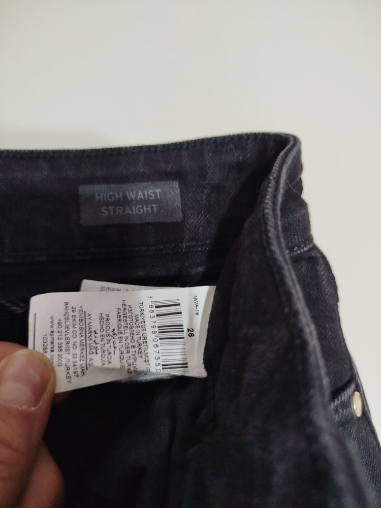 Yüksek Bel Straight Jean kesik paça — görsel 2/4