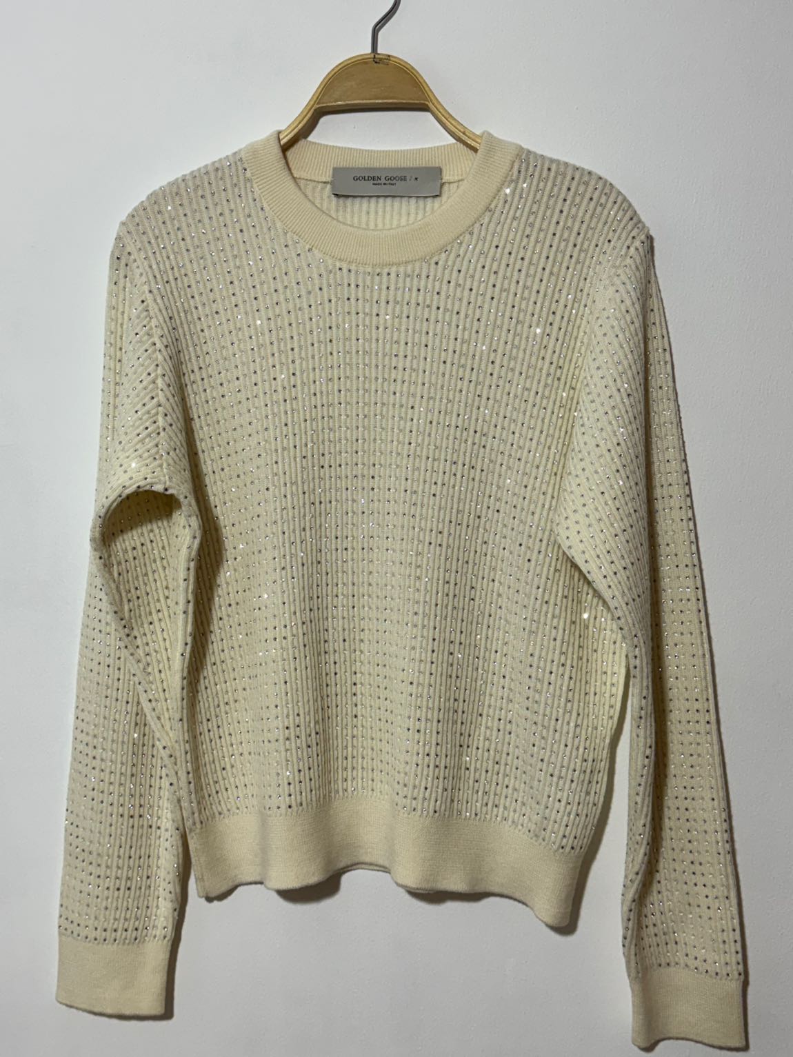 Golden goose ekru taşlı yün kazak — görsel 3/7