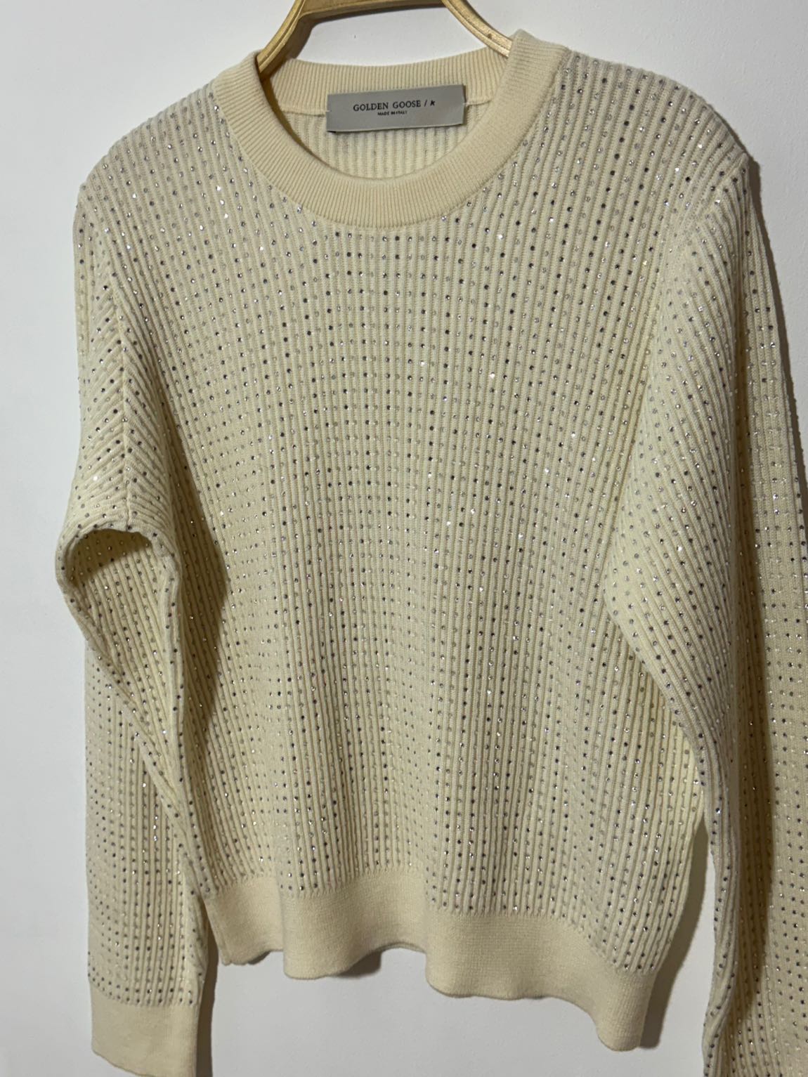 Golden goose ekru taşlı yün kazak — görsel 4/7