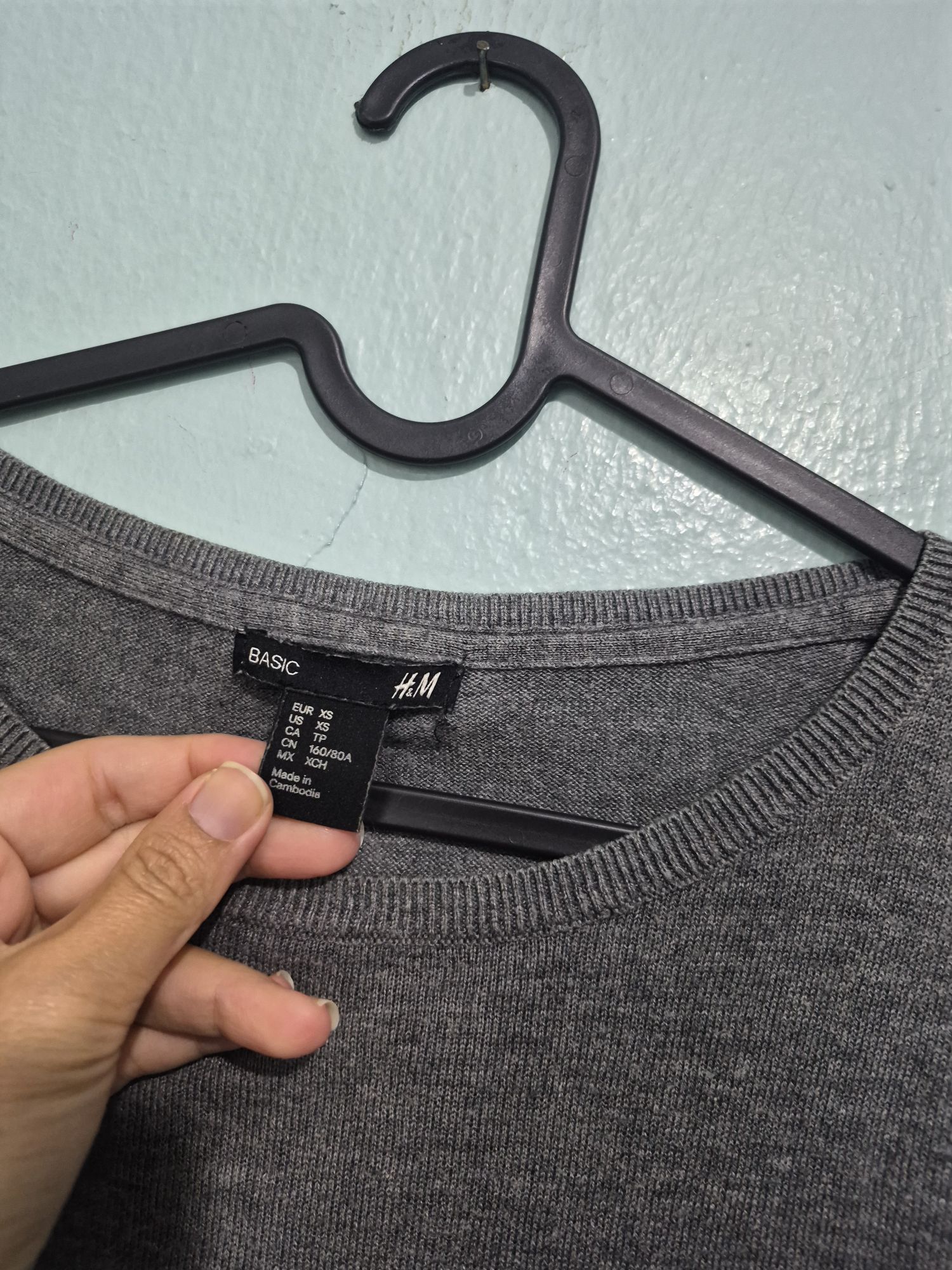 H&M basic Gri Triko Kazak — görsel 2/5