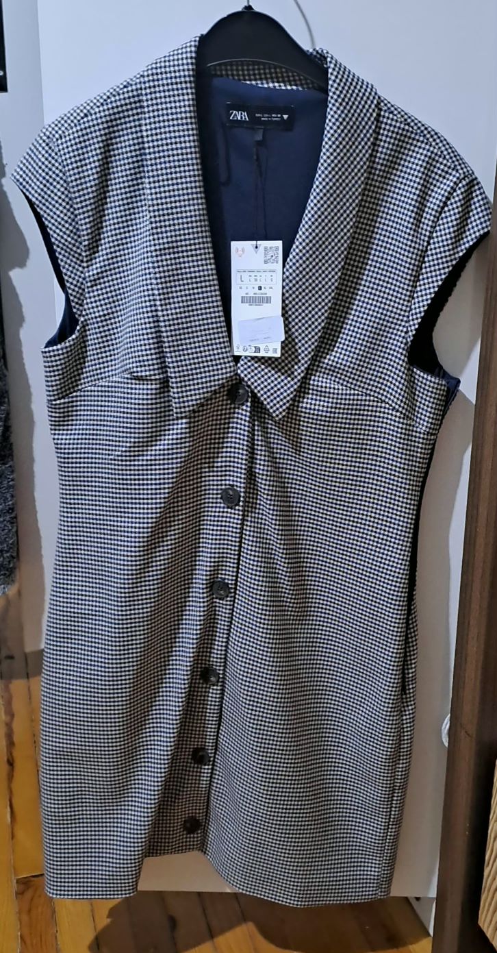 Zara Kareli Mini Elbise — görsel 2/2