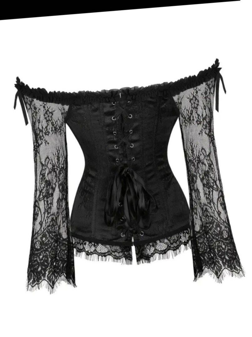 Goth dantelli korse bluz — görsel 2/6