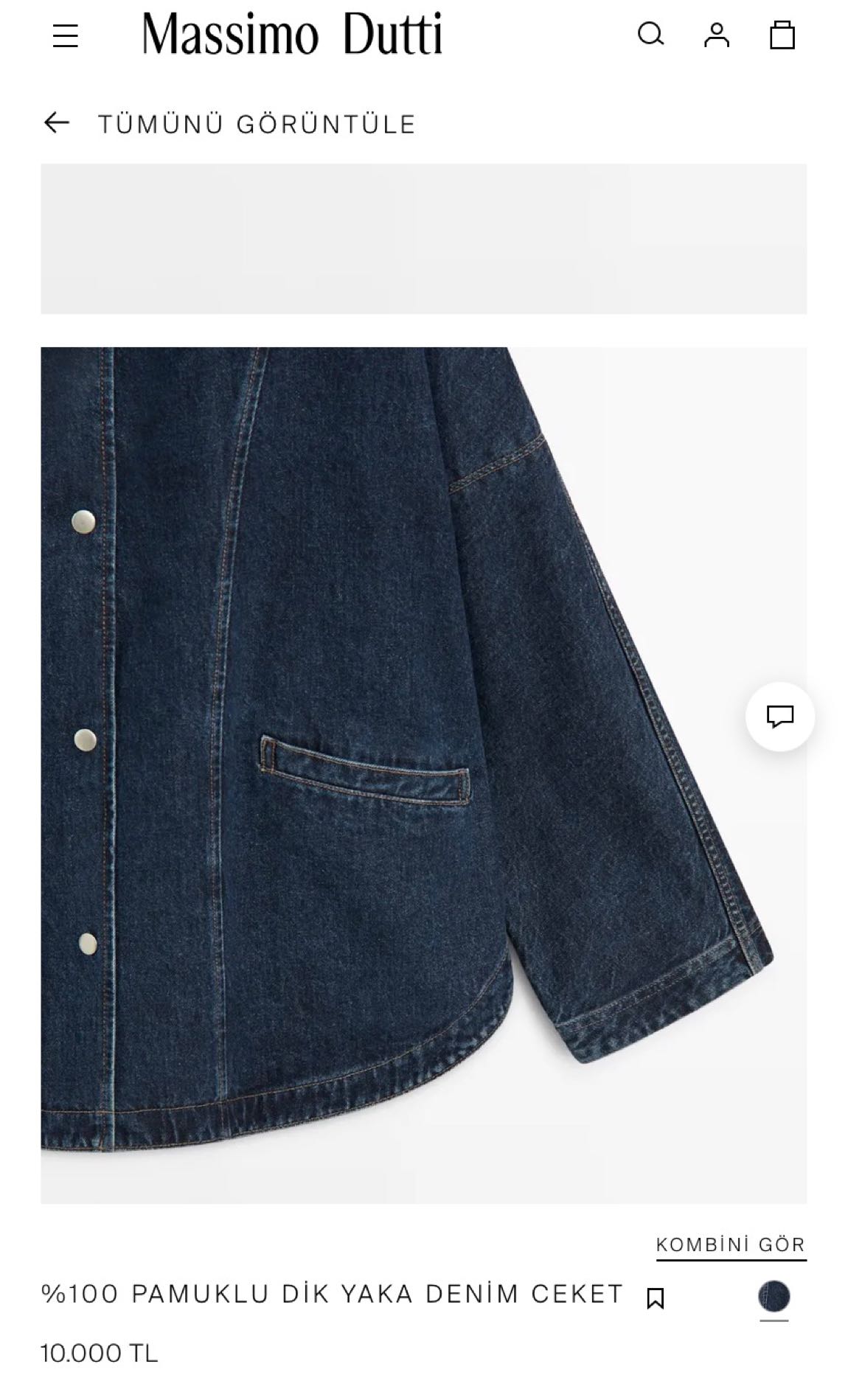 Massimo Dutti Kot Ceket — görsel 4/4