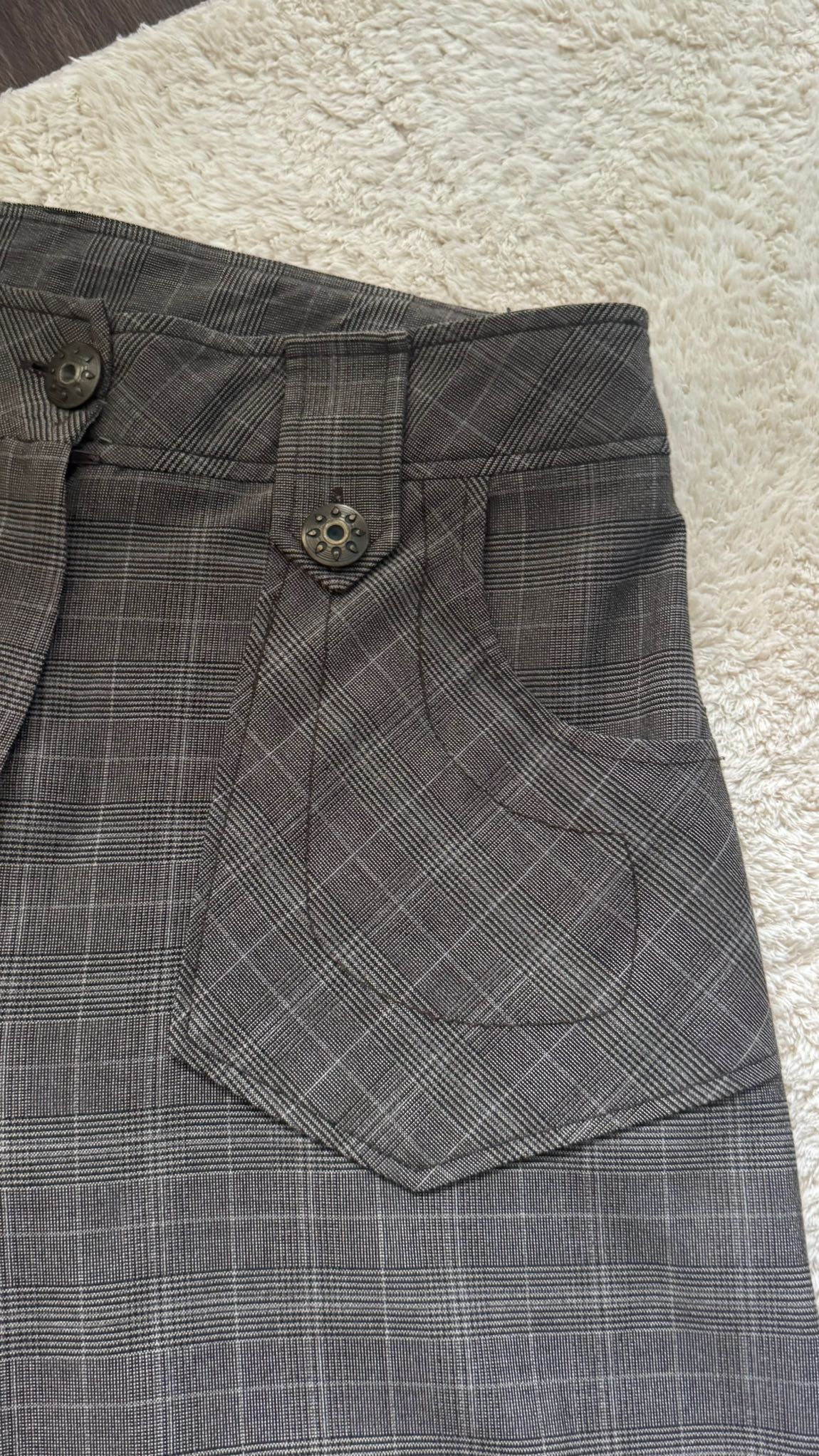2k-Ekoseli Geniş Paça Pantolon — görsel 3/4