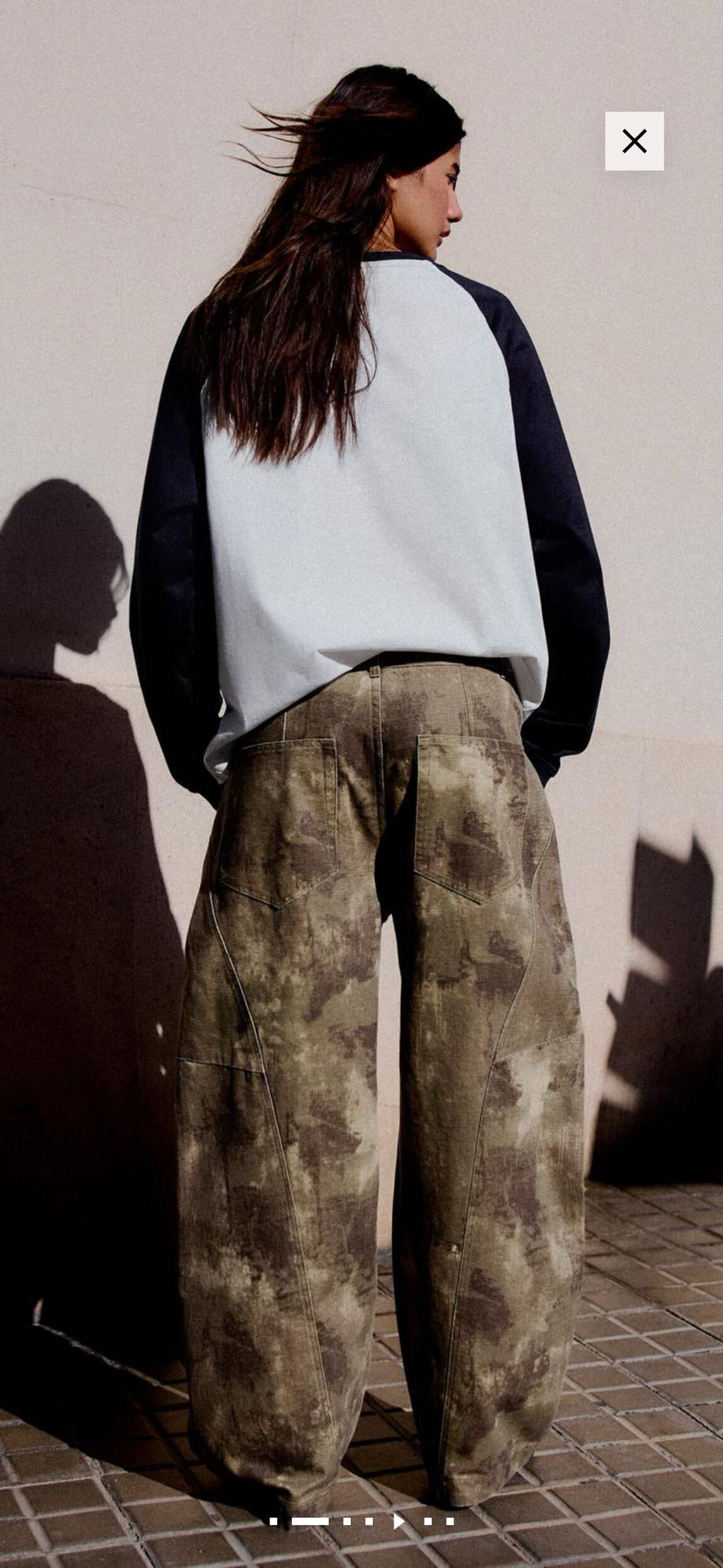 BERSHKA BASKILI BARREL FİT PANTOLON — görsel 2/12