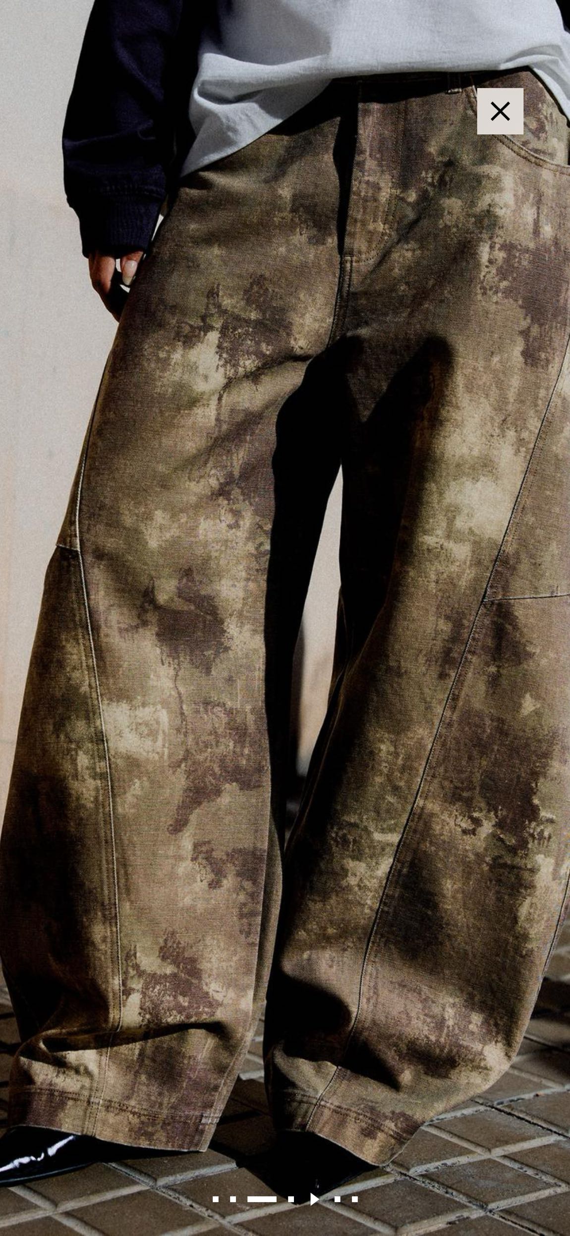 BERSHKA BASKILI BARREL FİT PANTOLON — görsel 3/12