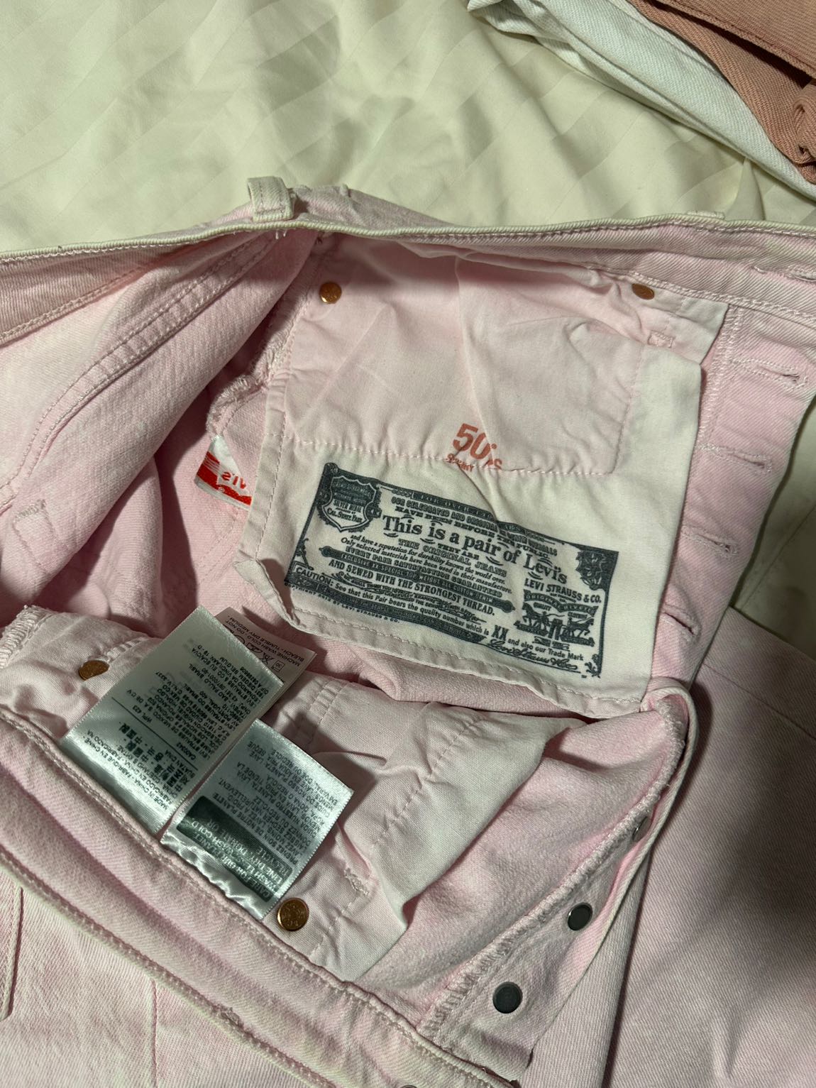 Lewis Pembe Yüksek Bel Jean Pantolon — görsel 3/4
