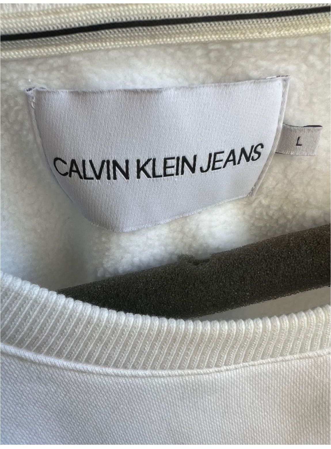 Calvin klein içi tüylü beyaz sweatshirt — görsel 6/6