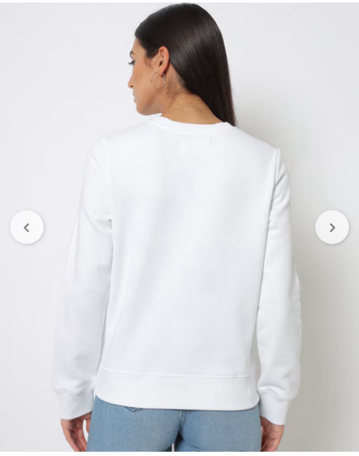 Calvin klein içi tüylü beyaz sweatshirt — görsel 3/6